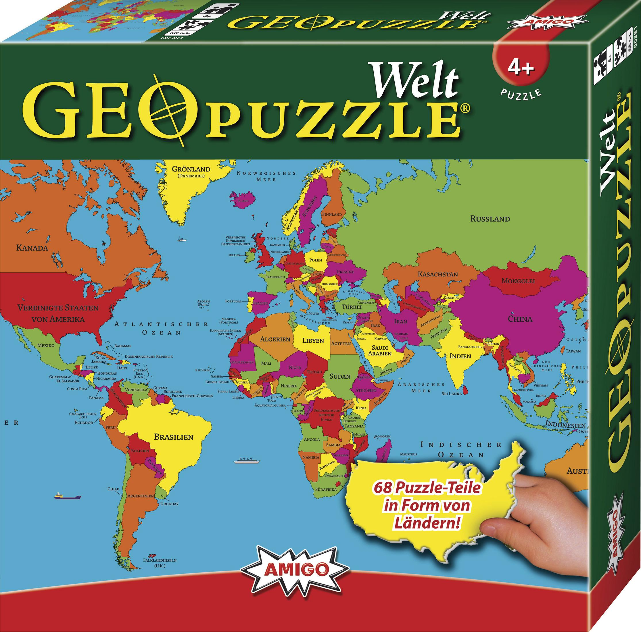 AMIGO 00381 Puzzle WELT - GEOPUZZLE