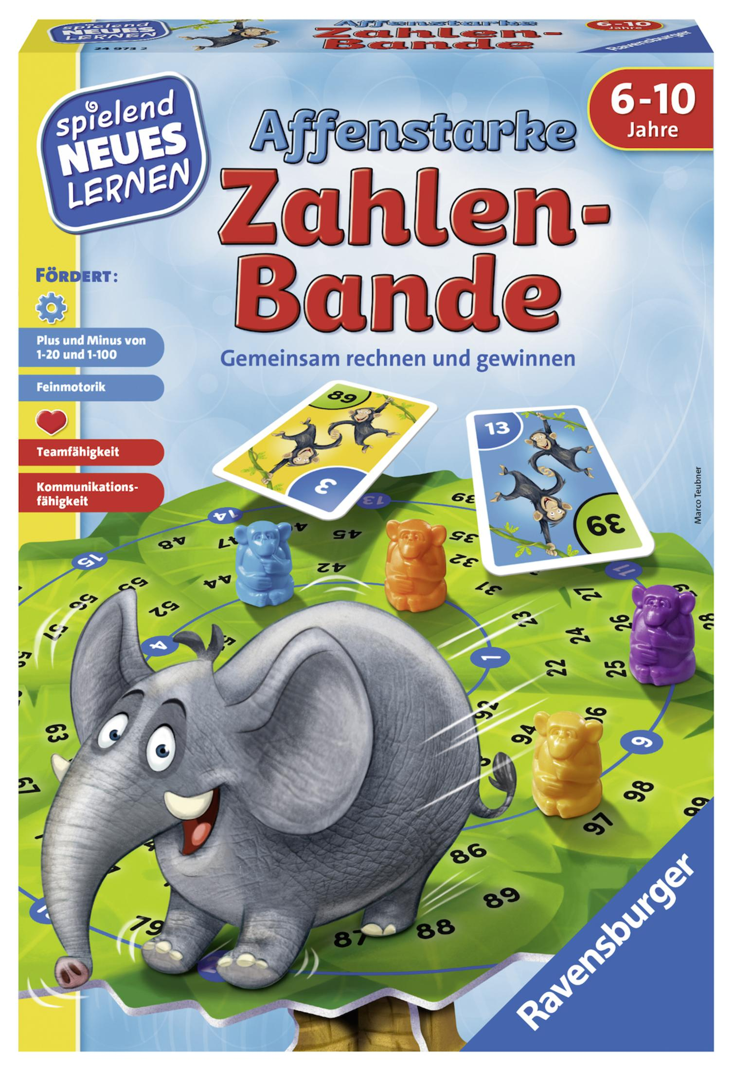 AFFENSTARKE ZAHLEN-BANDE 24973 Mehrfarbig Geschicklichkeitsspiel RAVENSBURGER