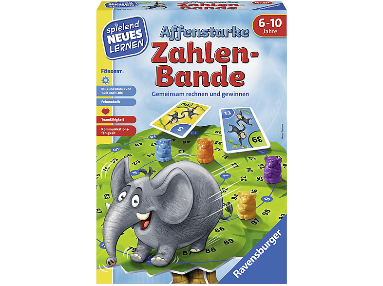 RAVENSBURGER Mehrfarbig Geschicklichkeitsspiel ZAHLEN-BANDE AFFENSTARKE 24973