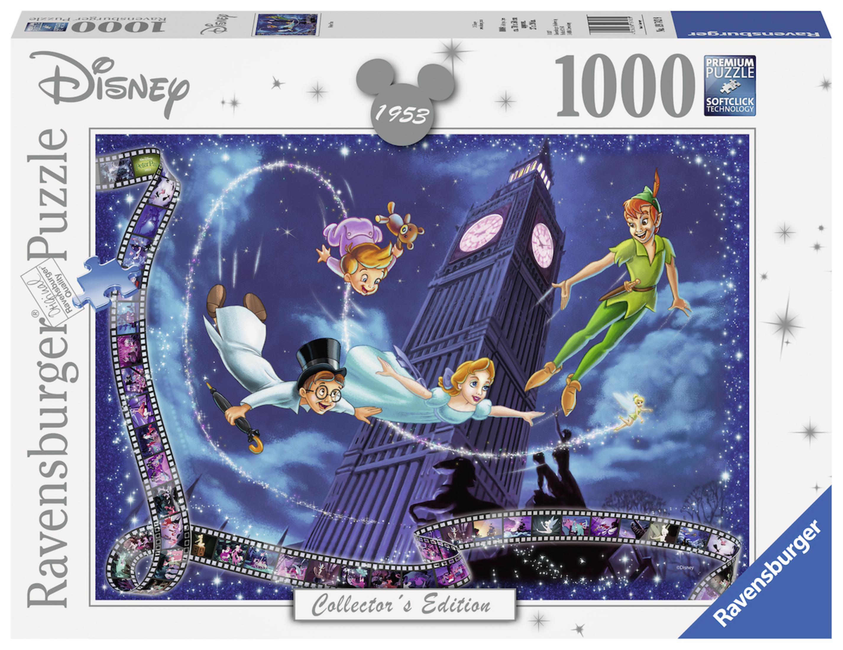 Puzzle Disney Peter Pan. Postacie latające nad Londynem w nocy.