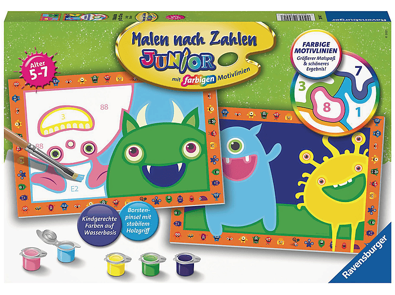 nach Mehrfarbig Kinder 28941 Malen RAVENSBURGER Zahlen MONSTER LUSTIGE