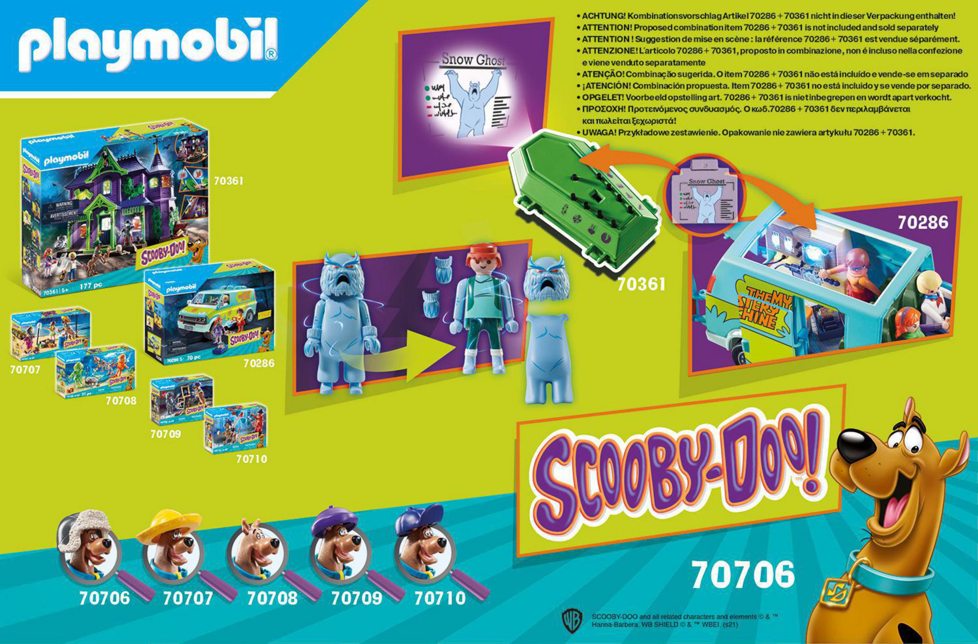 Scooby-Doo! Playmobil-Set mit Figuren, Van und Spukhaus.