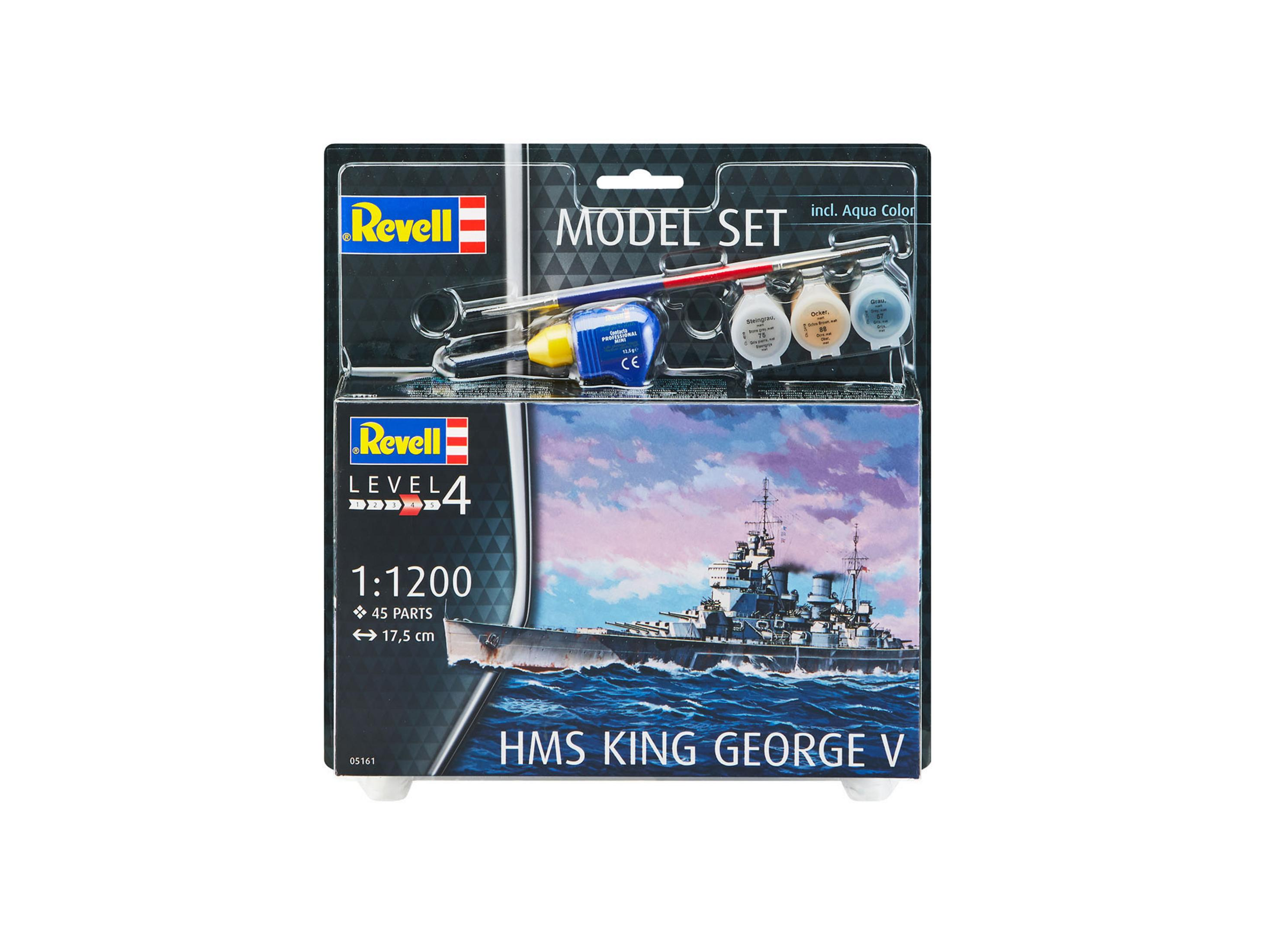 REVELL 65161 HMS SET Mehrfarbig (NUR MODEL ONLINE) KING GEORGE Bausatz, V