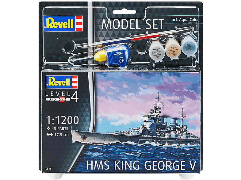 (NUR HMS 65161 Mehrfarbig SET KING MODEL V GEORGE REVELL Bausatz, ONLINE)