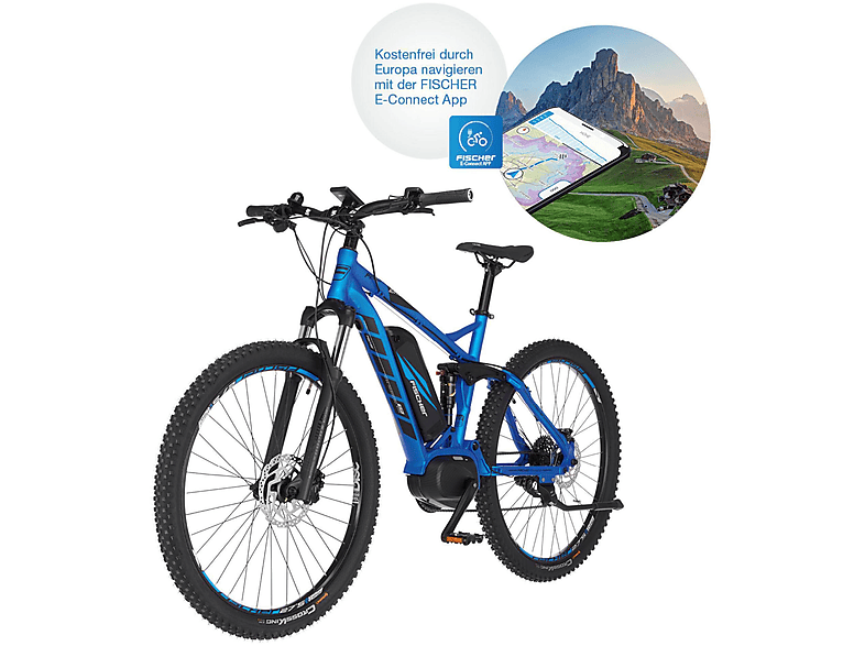 FISCHER 62524 E-BIKE MONTIS EM 1862 Mountainbike (Laufradgröße: 27,5 Zoll, Herren-Rad, 557 Wh, Blau matt)