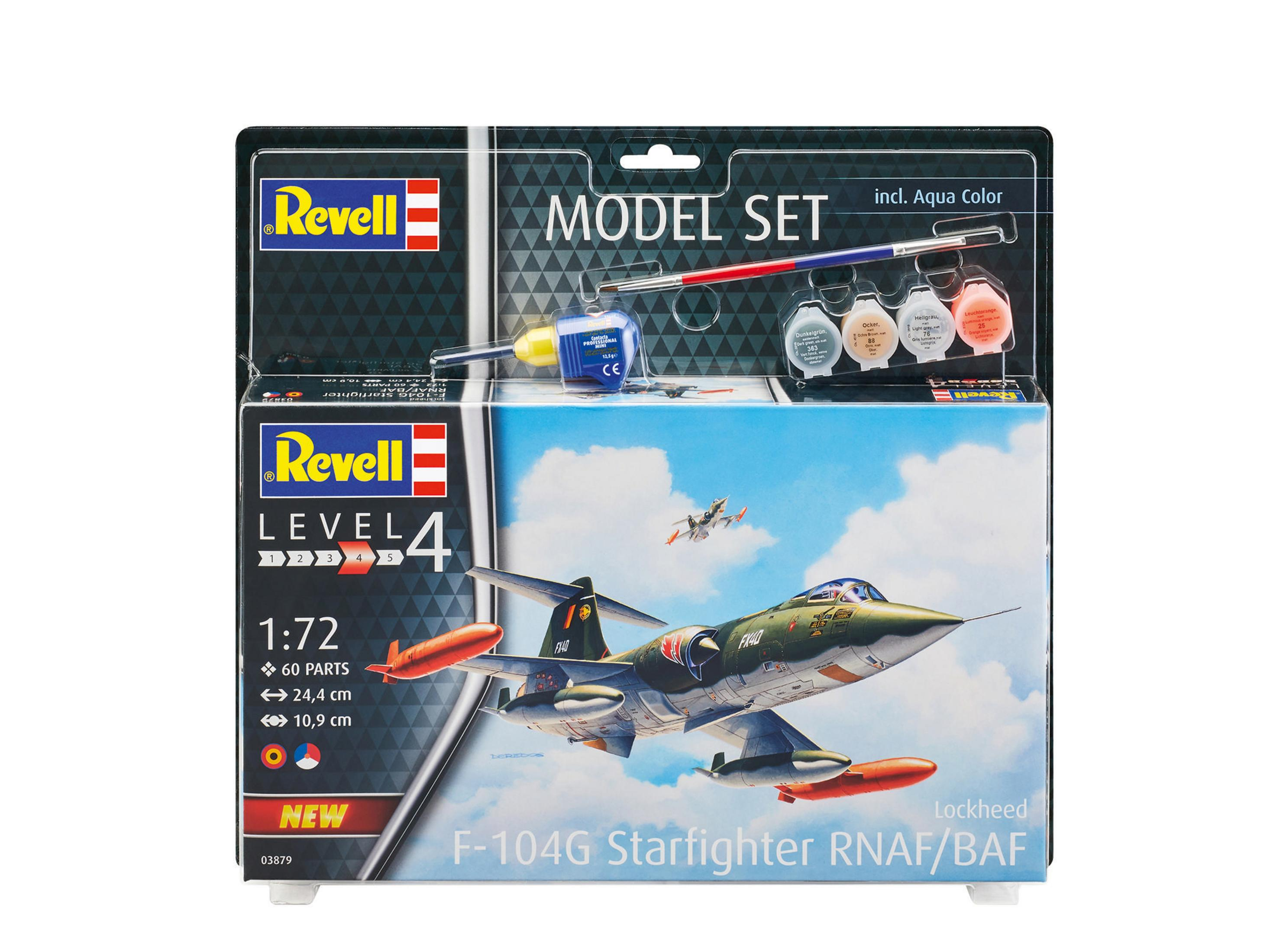 RN SET 63879 Modellflugzeug, G MODEL REVELL STARFIGHTER Mehrfarbig F-104