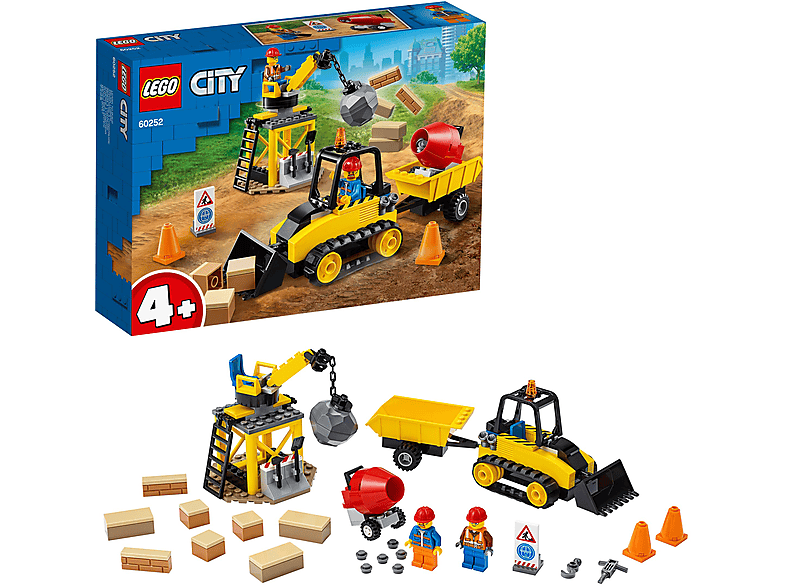 LEGO 60252 BAGGER AUF DER BAUSTELLE Bausatz, Mehrfarbig