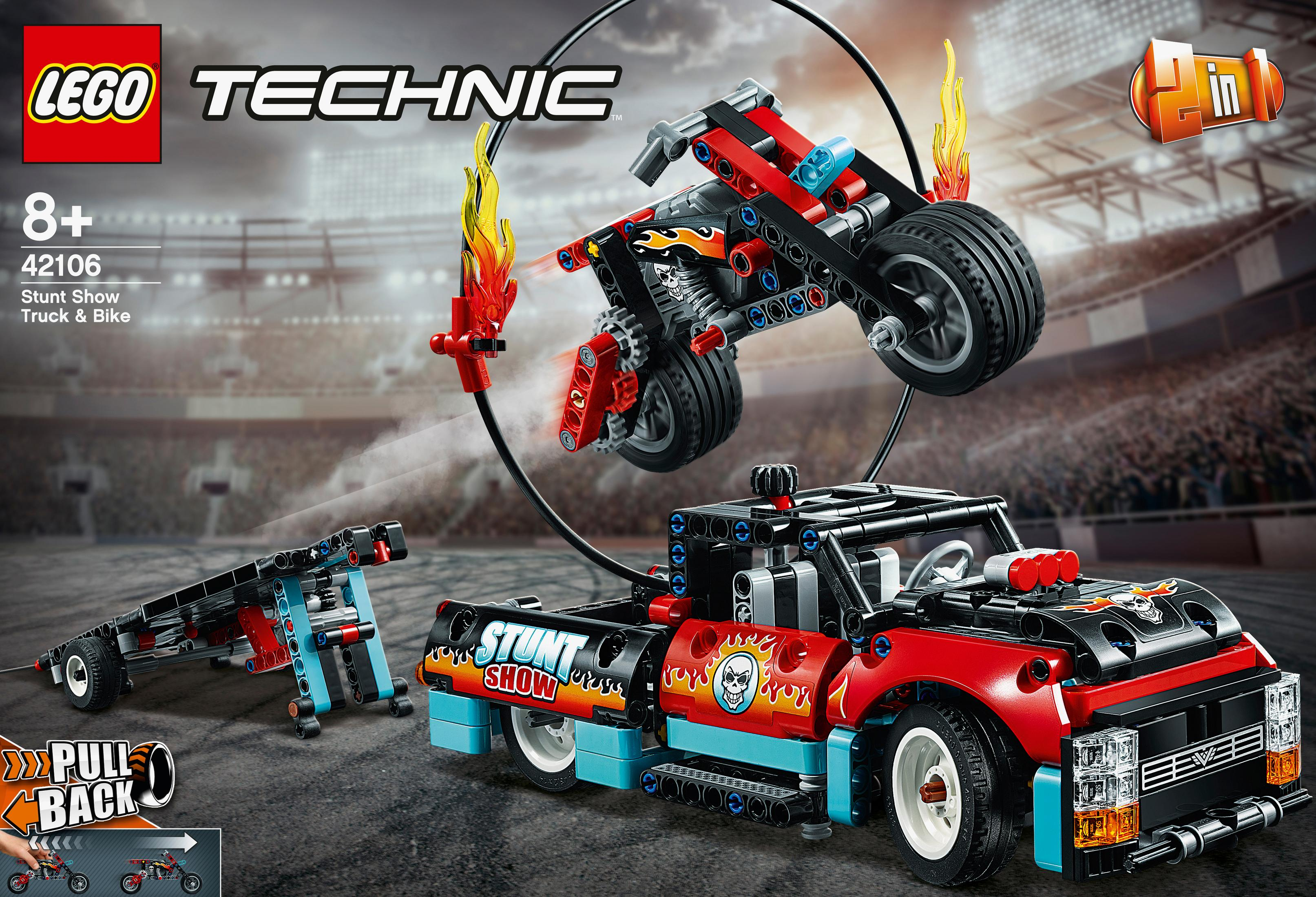 42106 MIT STUNT-SHOW Mehrfarbig UND TRUCK MOTORRAD Bausatz, LEGO