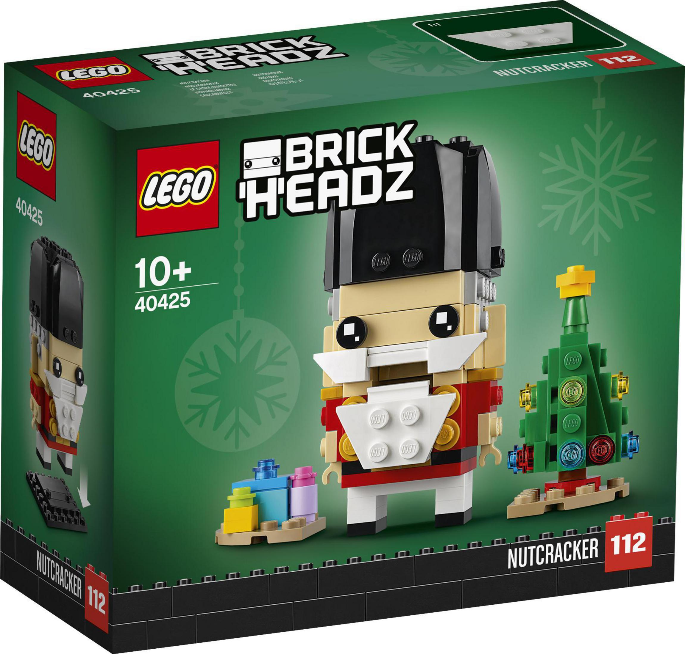 Lego BrickHeadz Nutcracker set box: a Nutcracker figure and a Christmas tree made of Lego bricks.