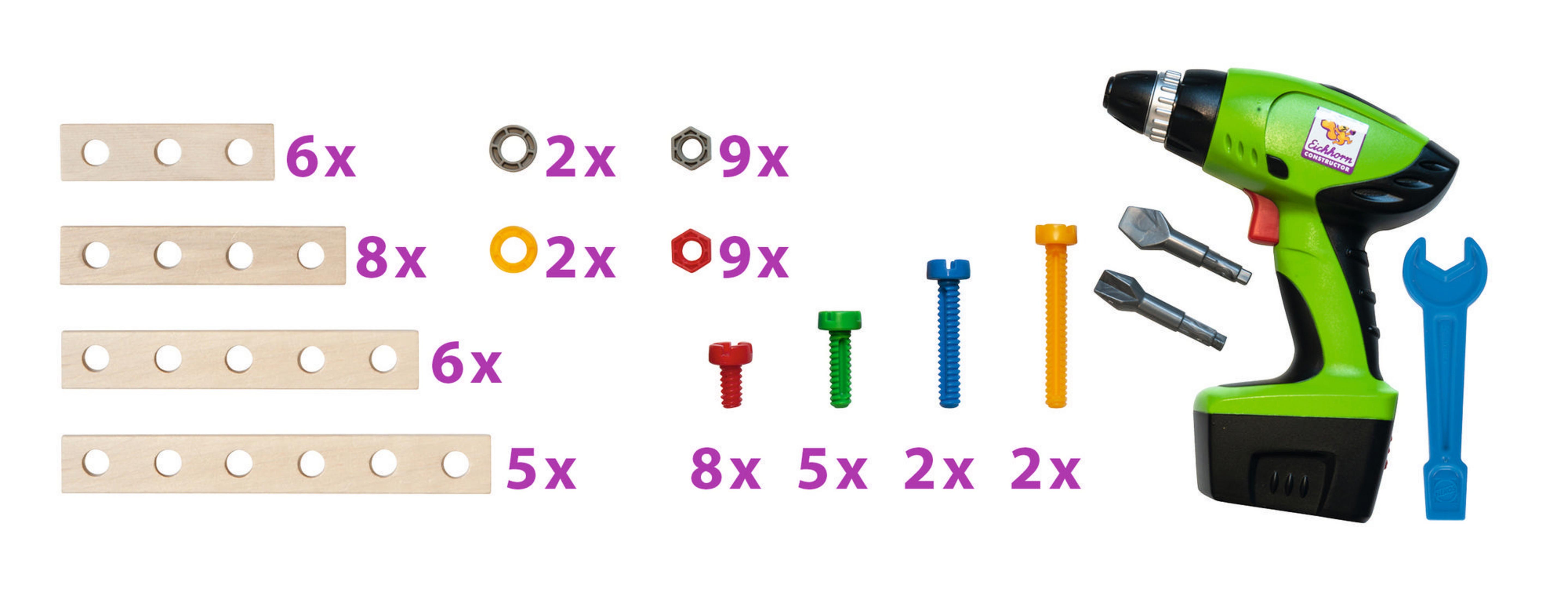 100039079 Mehrfarbig CONSTRUCTOR Konstruktionsspielzeug, EICHHORN WERKZEUGBOX EH