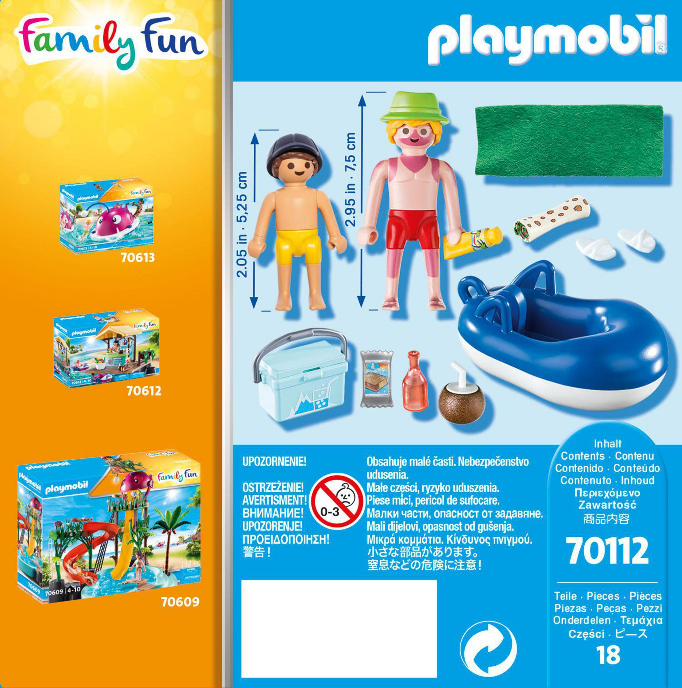 Playmobil Family Fun Set mit Figuren, Kühlbox und Strandzubehör. Rutsche enthalten.