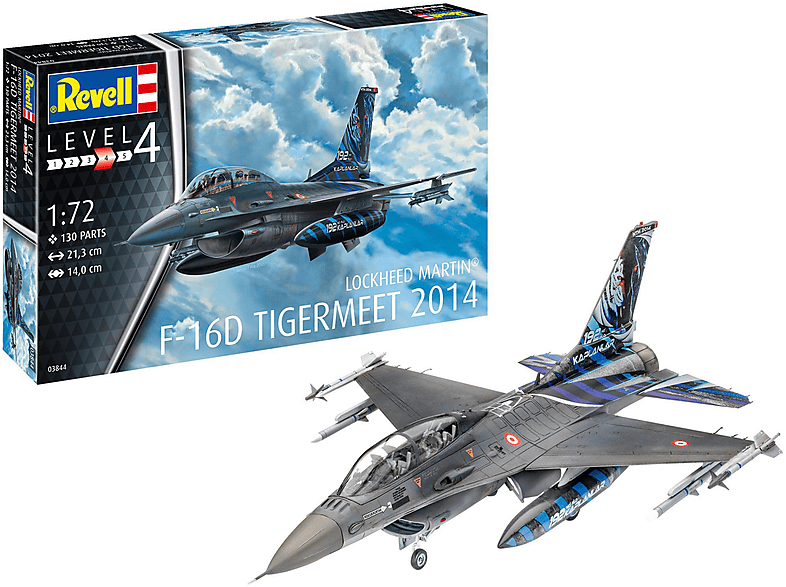 Modellbausatz, SET FIGHTING REVELL MODEL F-16D 63844 Mehrfarbig FALCON
