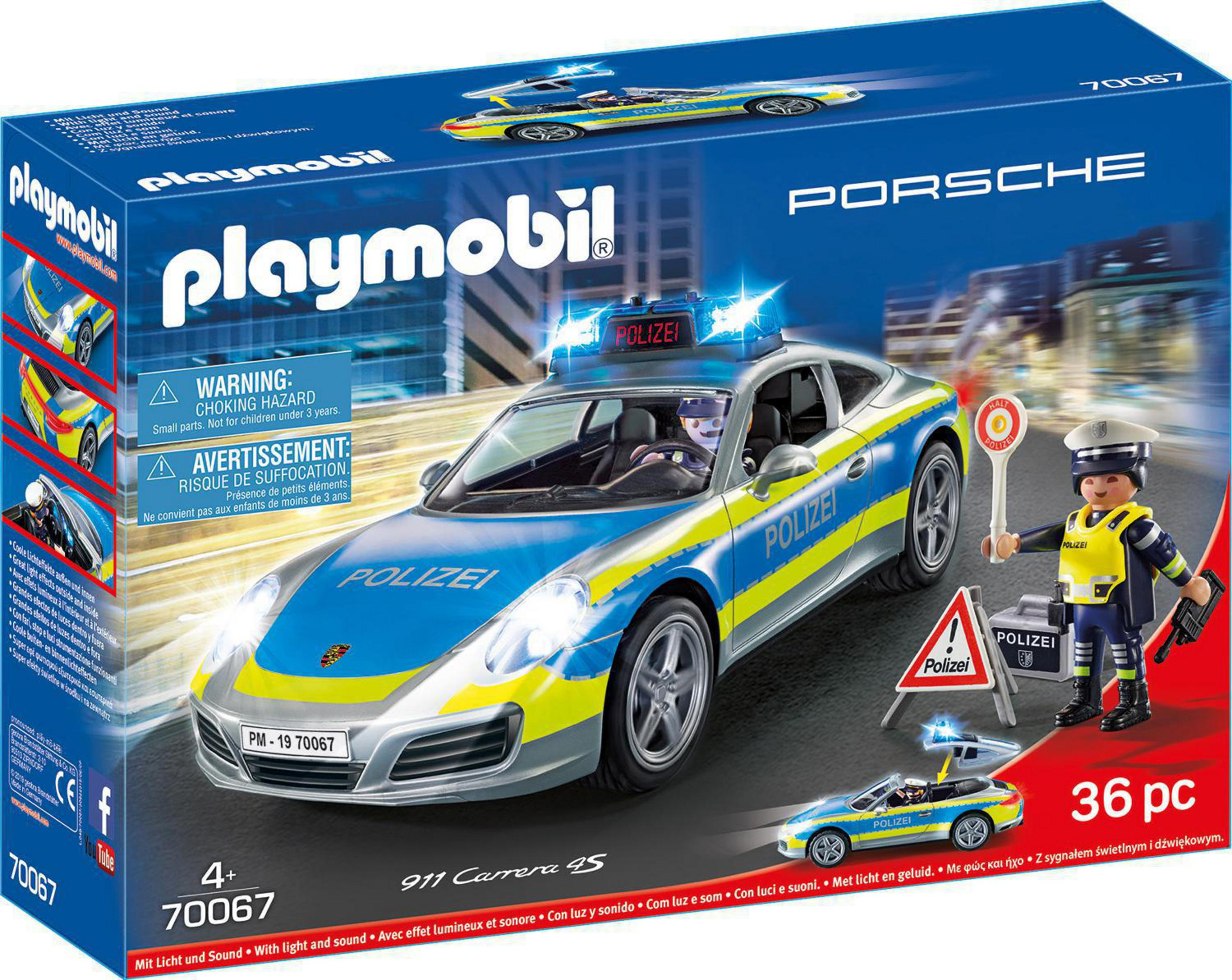 Playmobil Porsche Polizeiauto-Set mit Figuren und Zubehör.