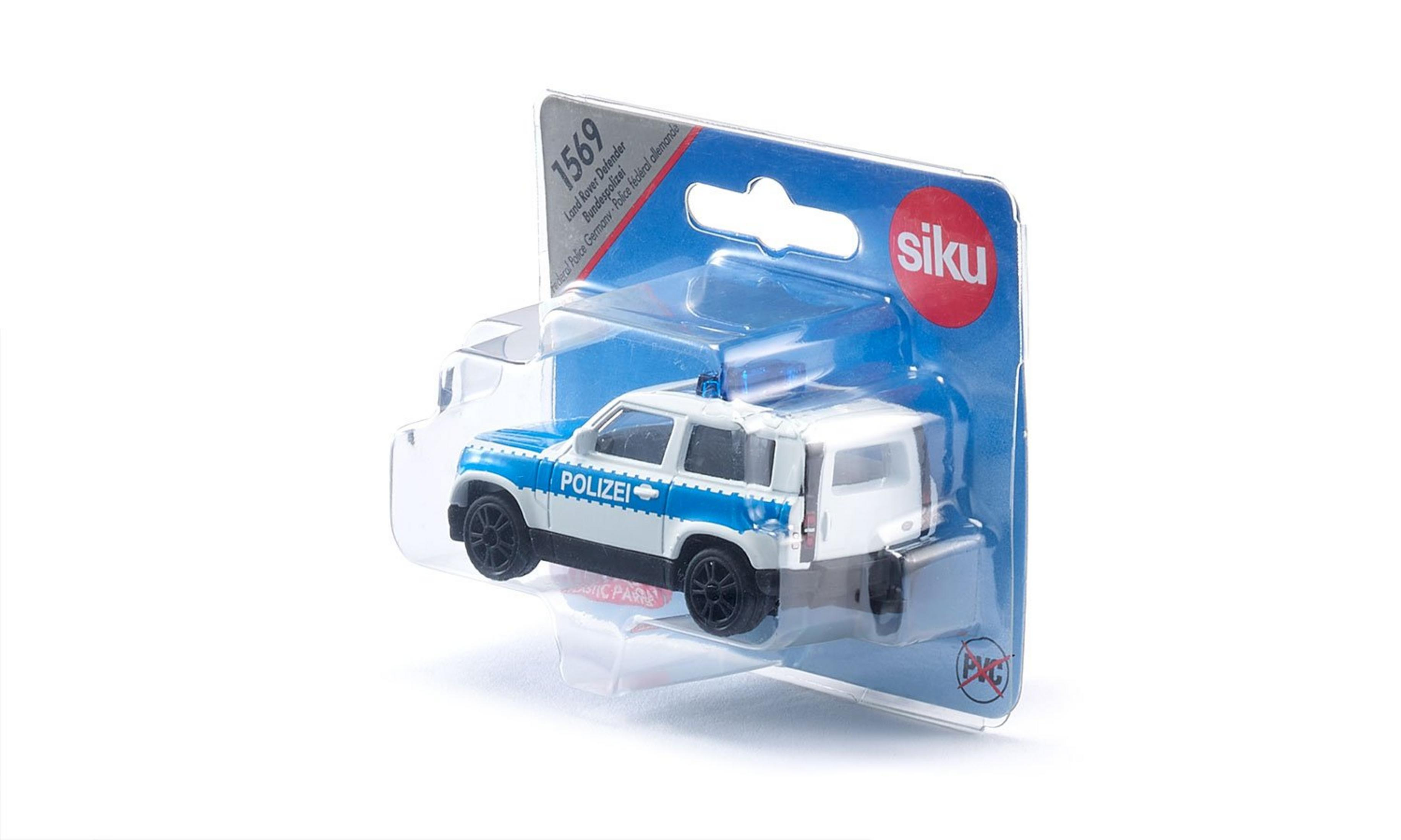 Blau/Weiß SIKU Spielzeugauto, LAND DEFENDER 1569 BUNDESPOLIZEI ROVER