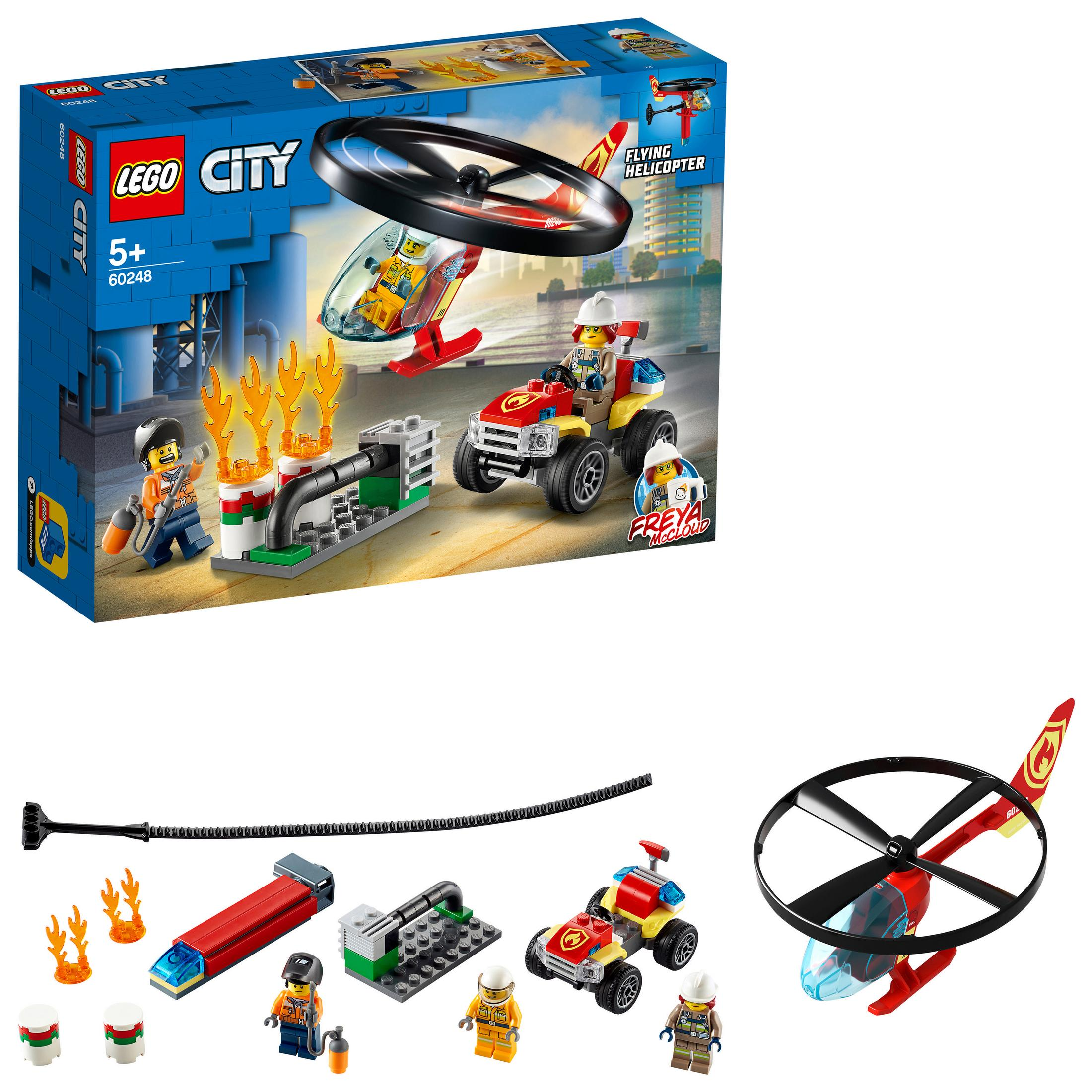 LEGO EINSATZ 60248 DEM MIT FEUERWEHRHUBSCHRAUBER Bausatz, Mehrfarbig