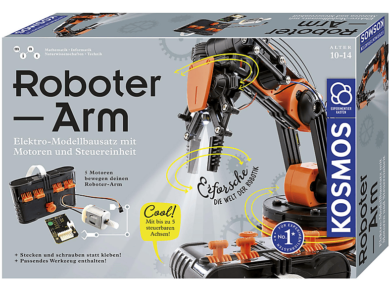 KOSMOS 620028 ROBOTER-ARM Experimentierkasten, Mehrfarbig