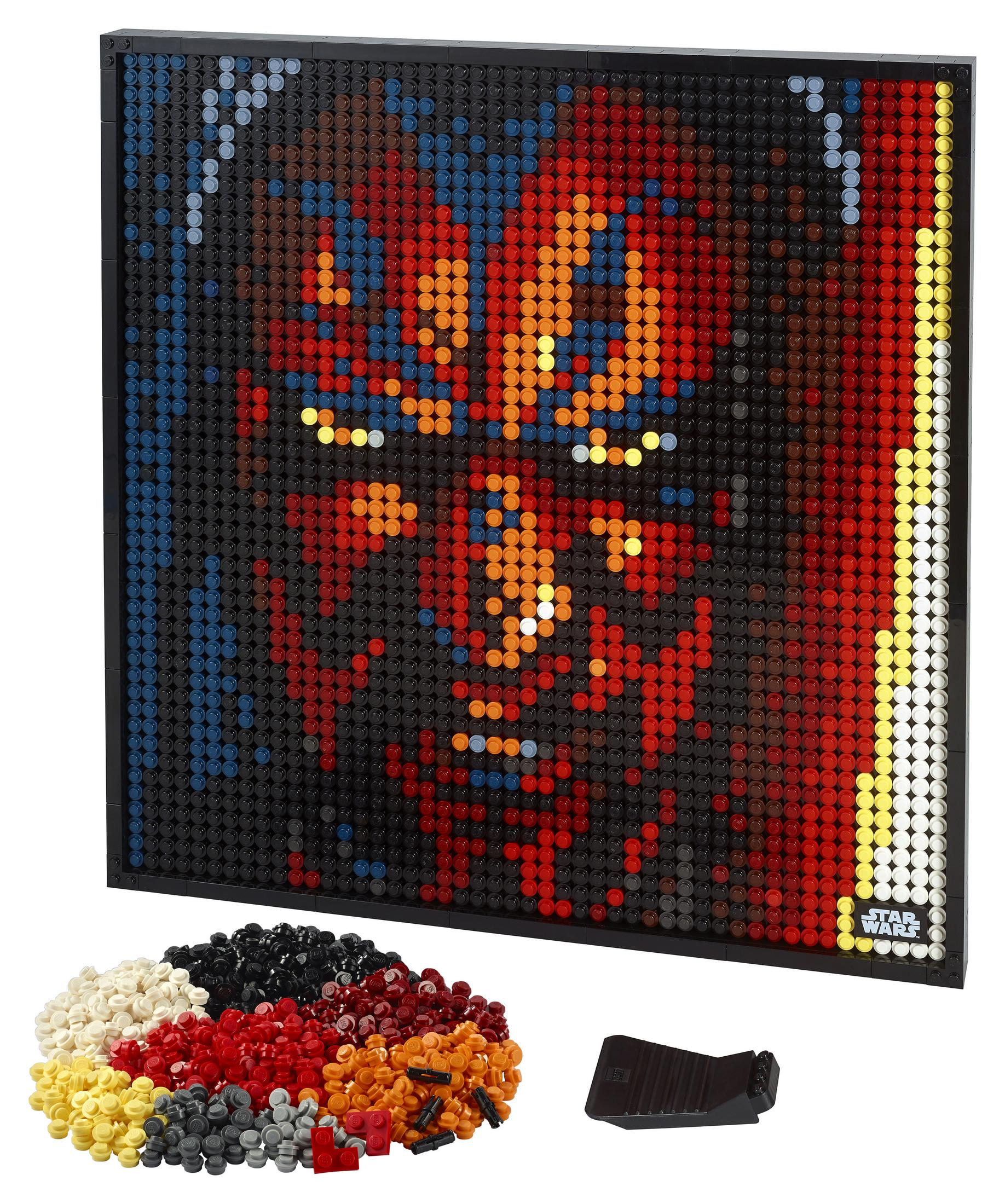 Lego Star Wars Kunst-Set mit Darth Vader Bild aus kleinen Blöcken.