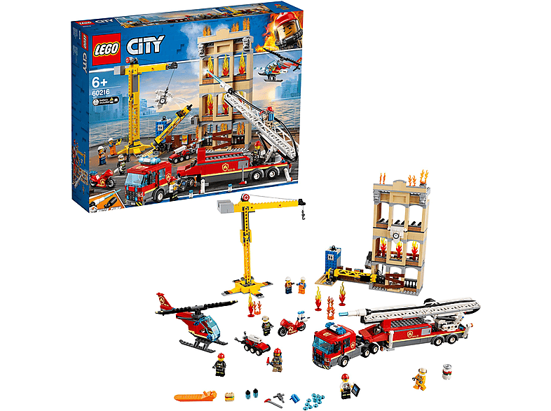LEGO 60216 IN DER STADT Mehrfarbig Bausatz, FEUERWEHR