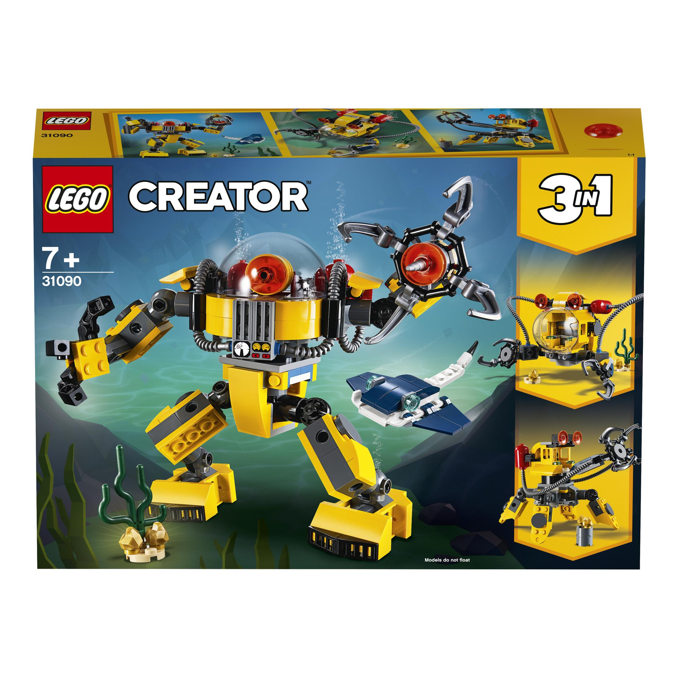 Ensemble Lego Creator avec un robot et une créature marine.