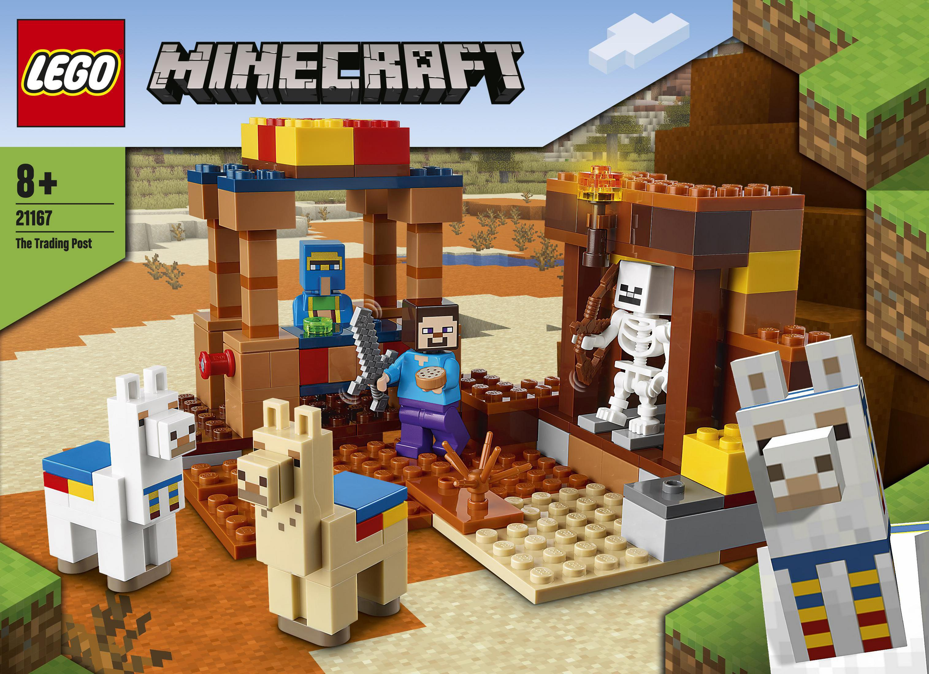 Lego Minecraft seti: The Trading Post, figürler ve lamalarla.