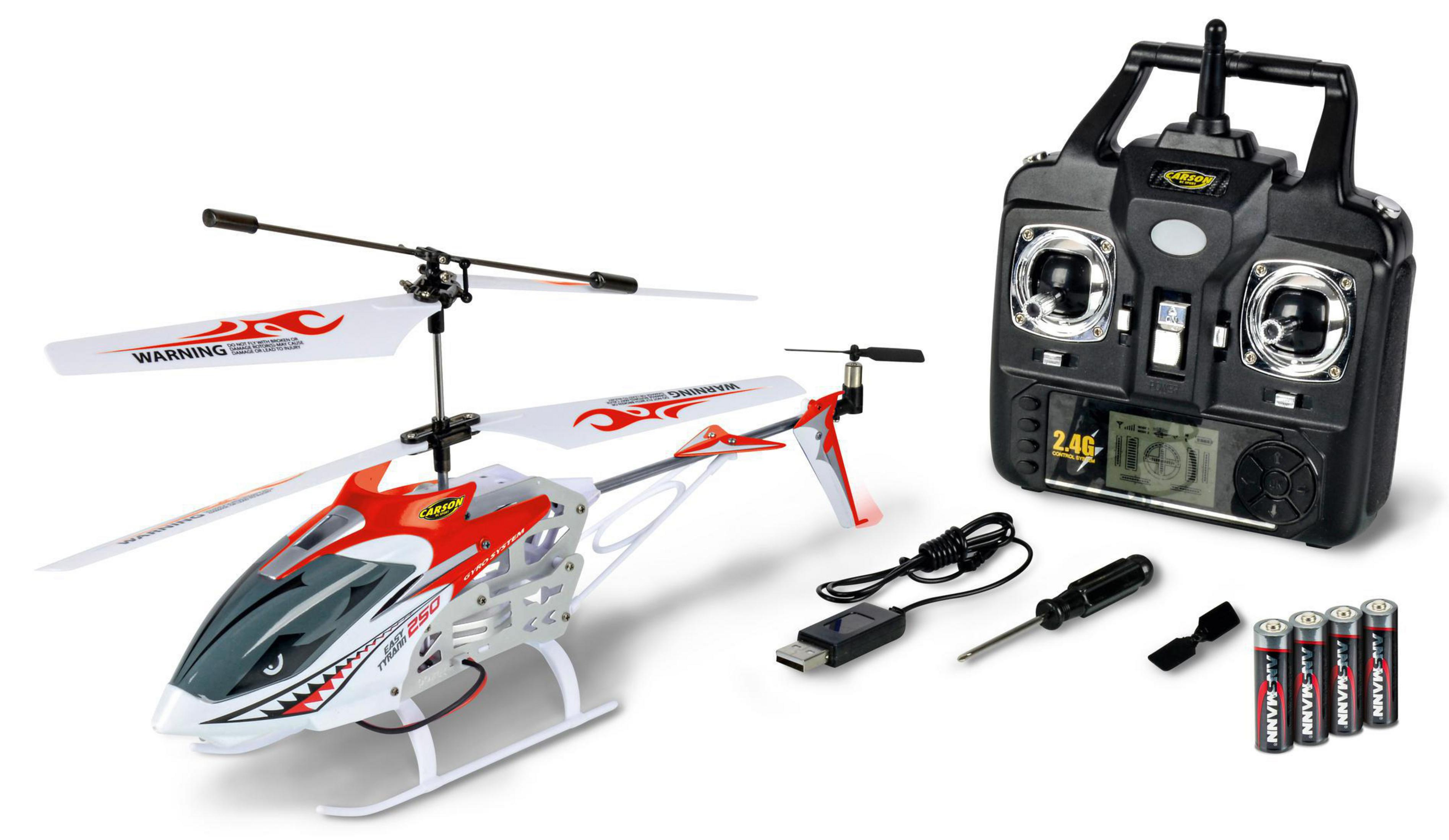 CARSON 500507161 EASY TYRANN Rot Spielzeughelikopter, ROT 2.4G 100%RTF 250