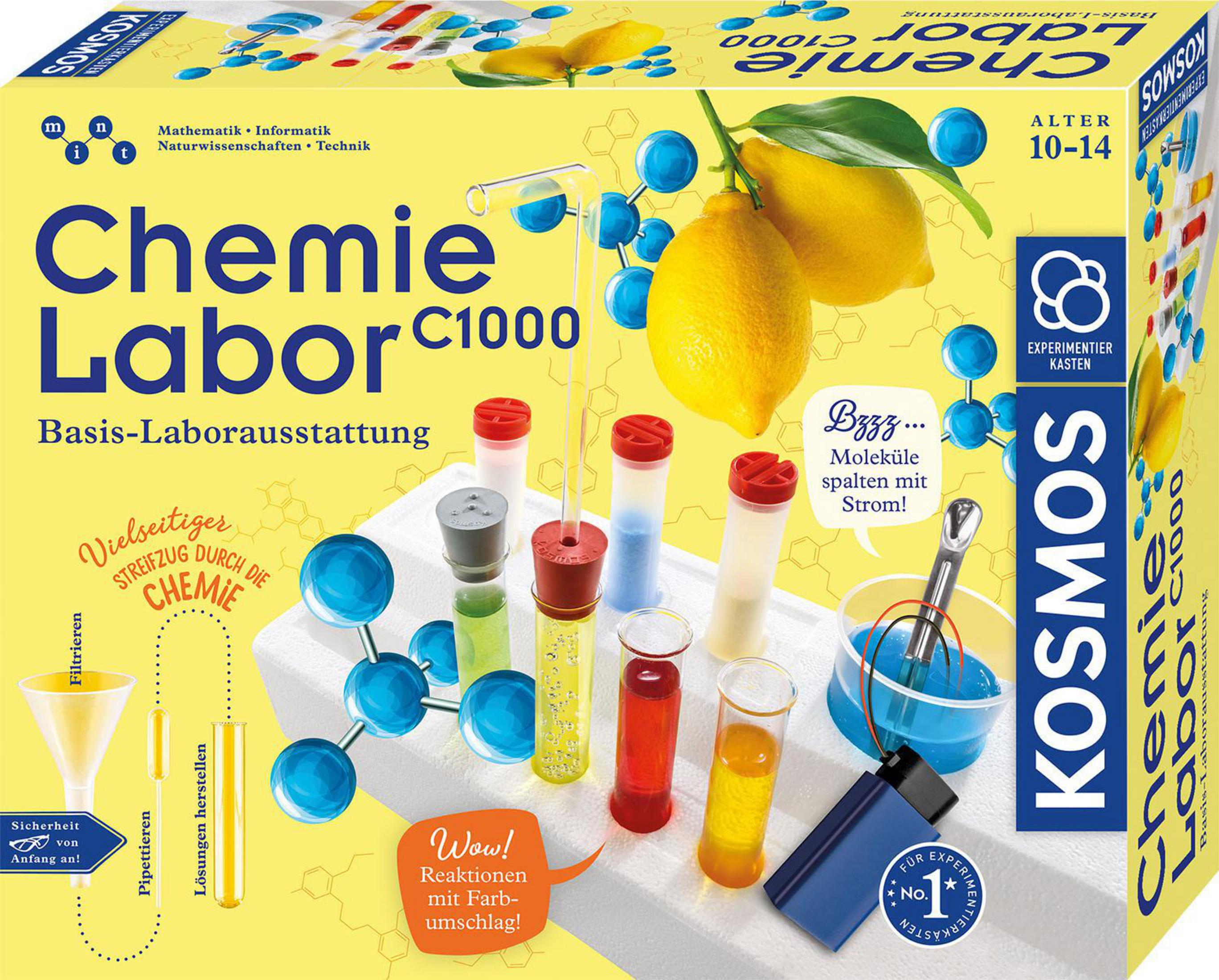 KOSMOS 645540 CHEMIELABOR C 1000 Experimentierkasten, Mehrfarbig X