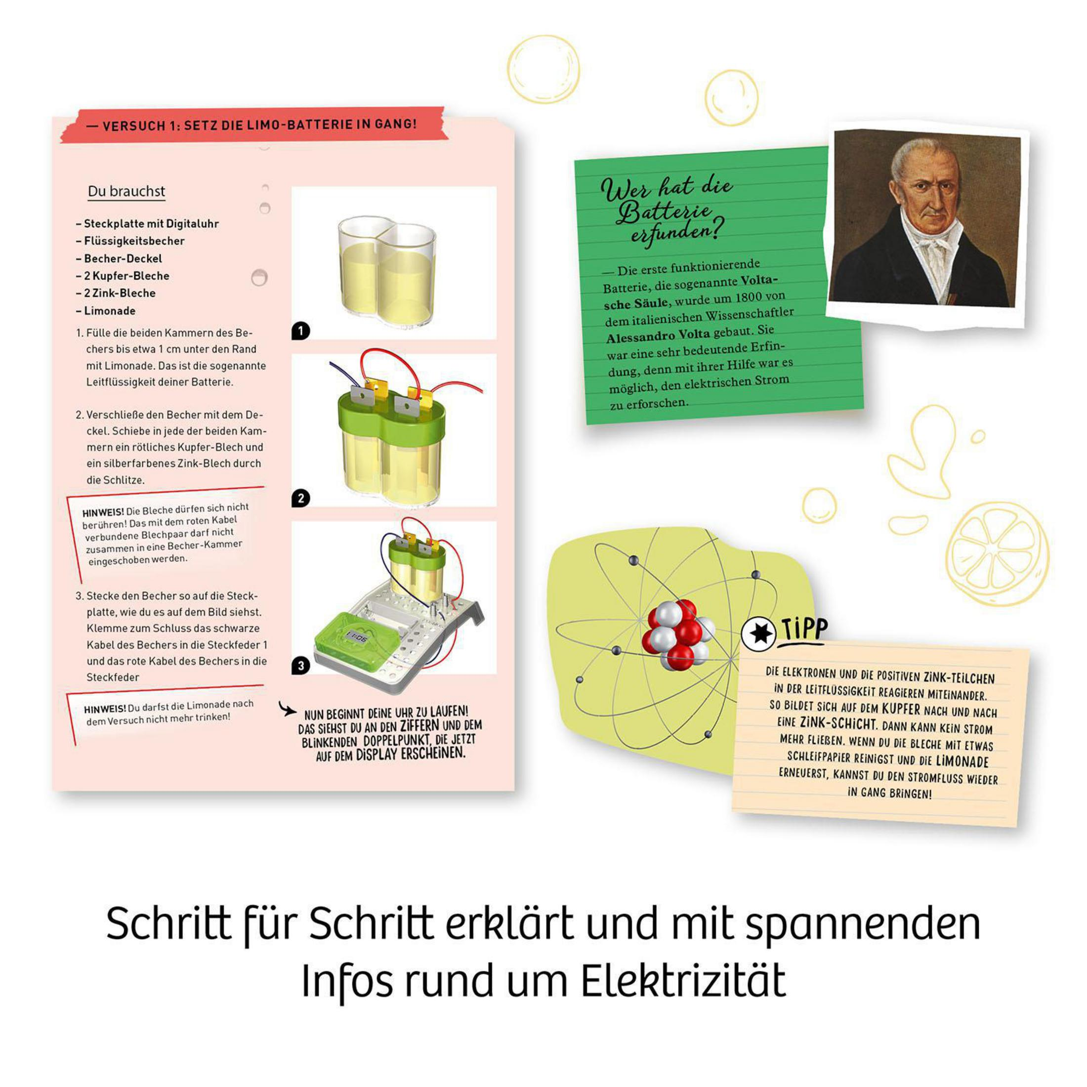 Anleitung für ein Experiment mit zwei Gläsern und Drähten.