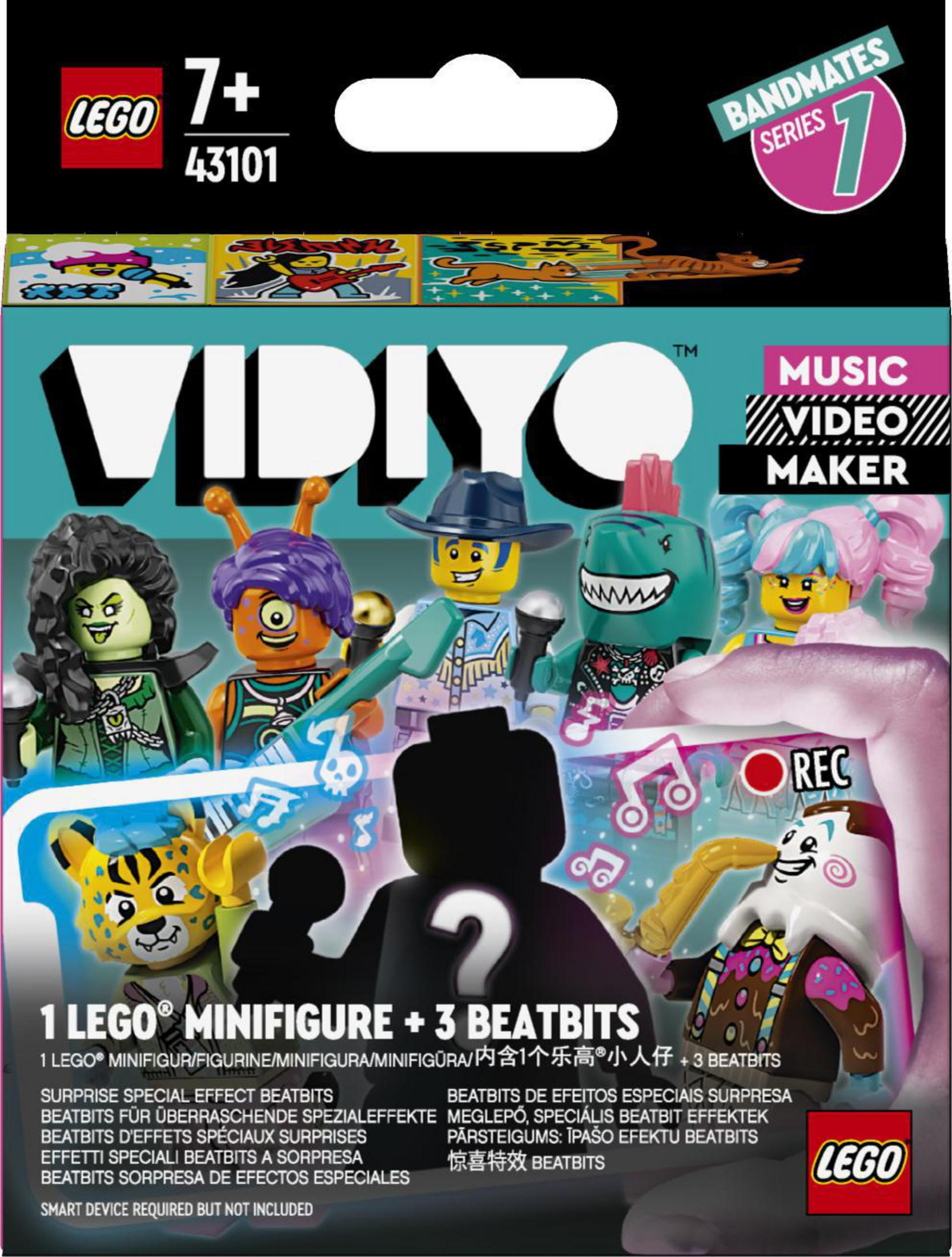 Lego Vidiyo Bandmates Box mit mehreren Minifiguren. Die Box hat ein Serien 1-Label.