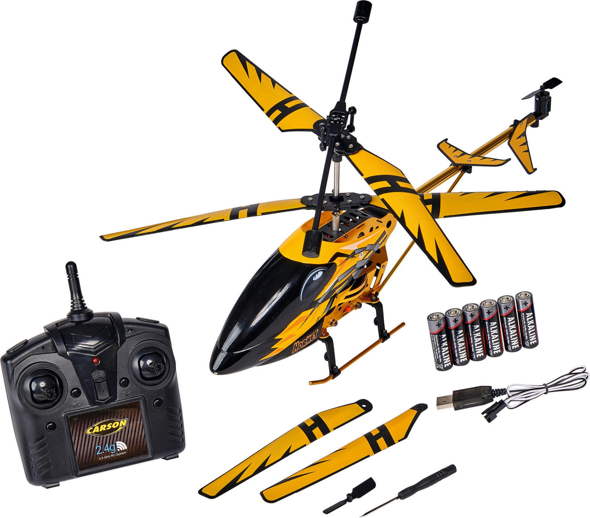 CARSON 500507139 EASY TYRANN Gelb Spielzeughubschraubermodell, 2.4GHZ 100% HORNET RTF 350