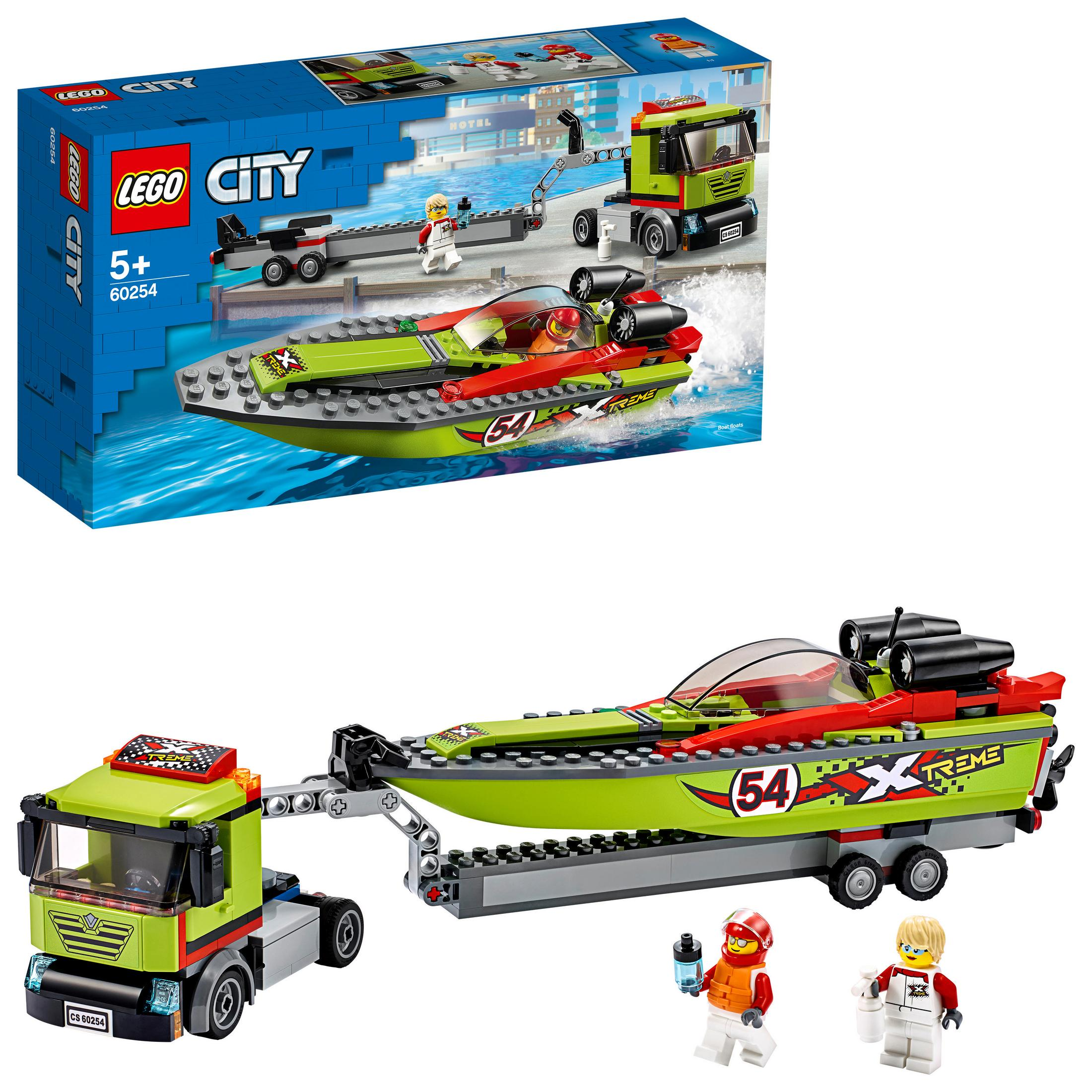 60254 LEGO Mehrfarbig Bausatz, RENNBOOT-TRANSPORTER