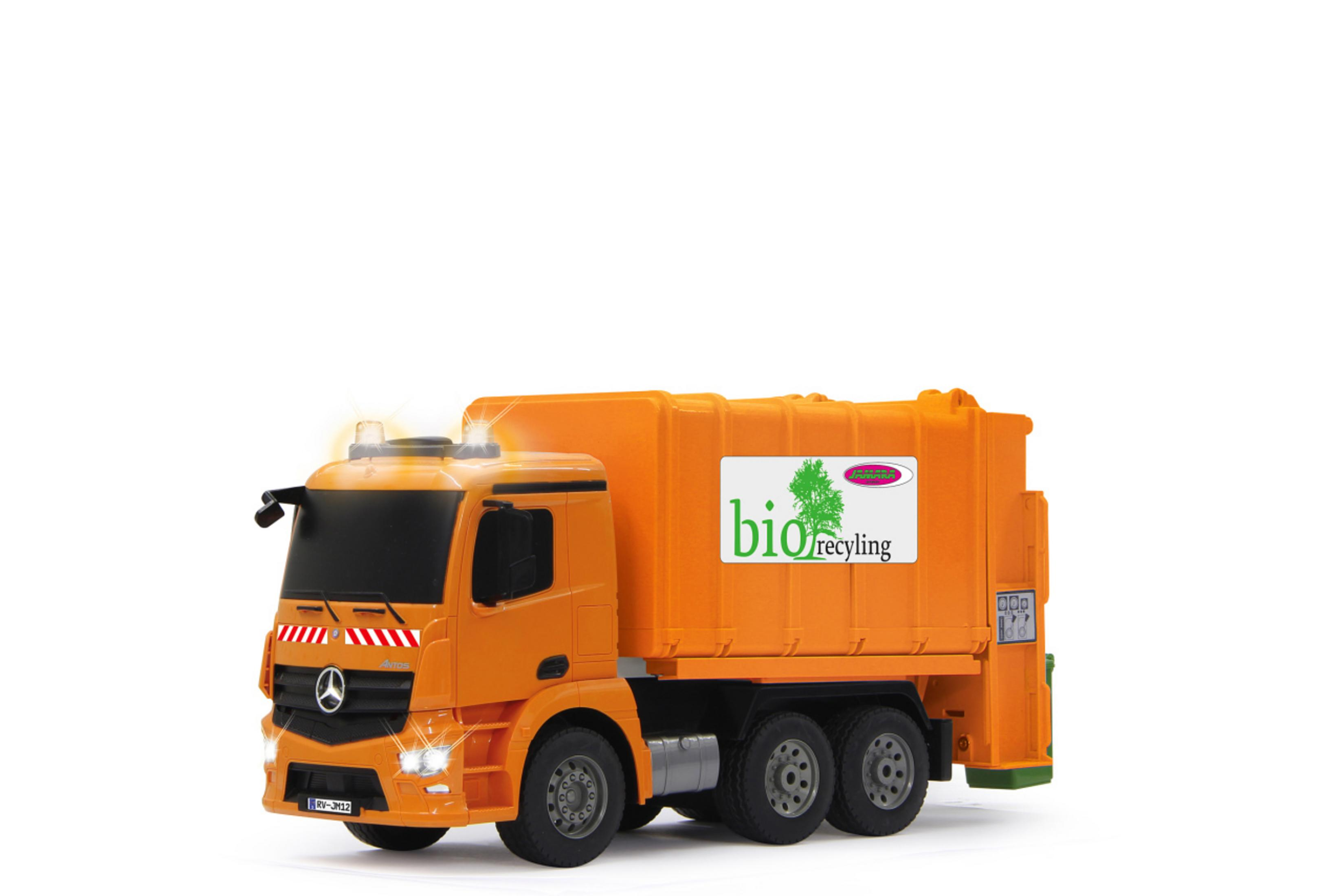 JAMARA 1:20 Müllwagen, MERCEDES 405079 MÜLLWAGEN ANTOS Orange 2,4G