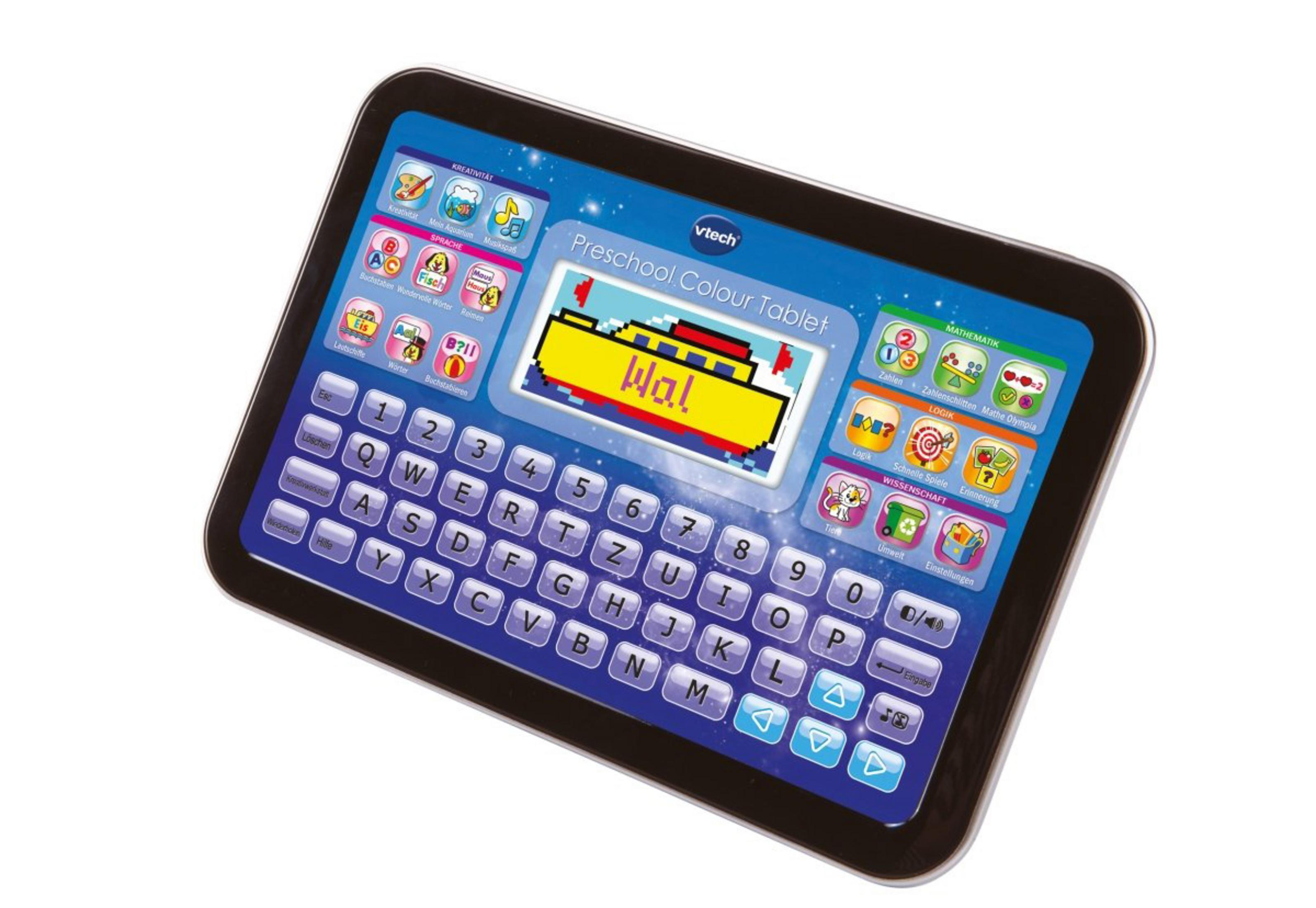 80-155204 COLOUR VTECH Lerncomputer, Schwarz, PRESCHOOL Grau TABLET