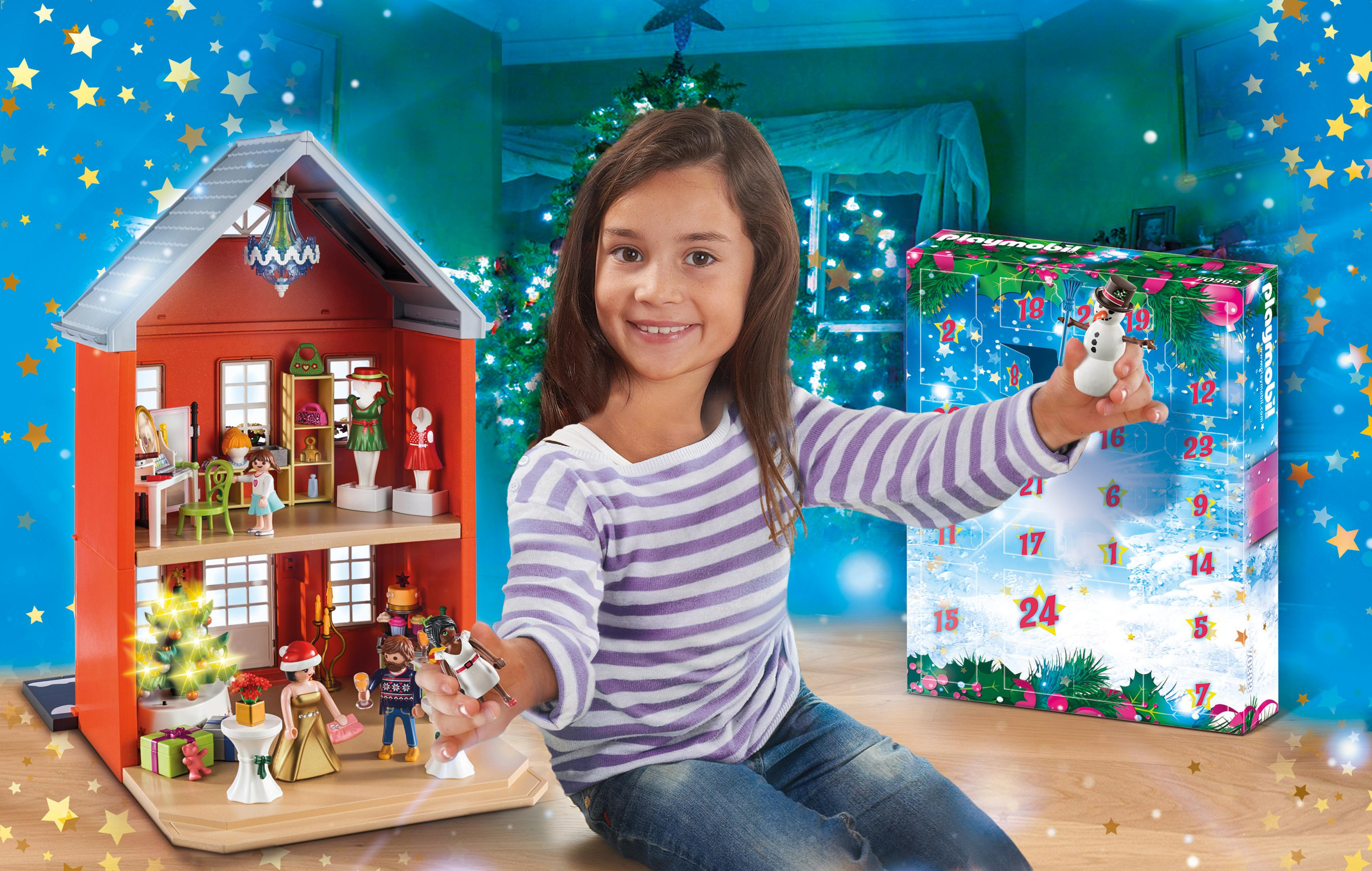 PLAYMOBIL 70383 IM Mehrfarbig Adventskalender, ADVENTKALENDER STADTHAUS WEIHNACHTEN