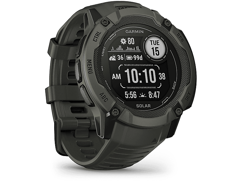 GARMIN INSTINCT 2X SOLAR MOOSGRUEN Smartwatch Polymer Silikon, 26 mm, Moosgrün