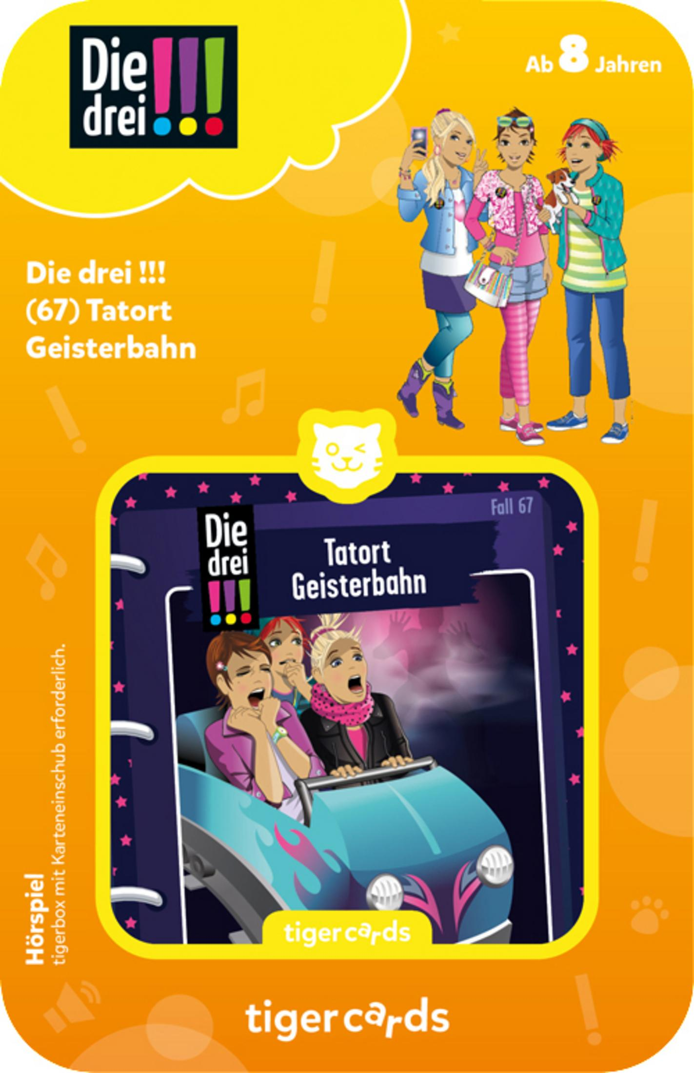Kartenspiel: Die drei !!! mit drei Mädchen auf einer Achterbahn. Für Kinder ab 8 Jahren.