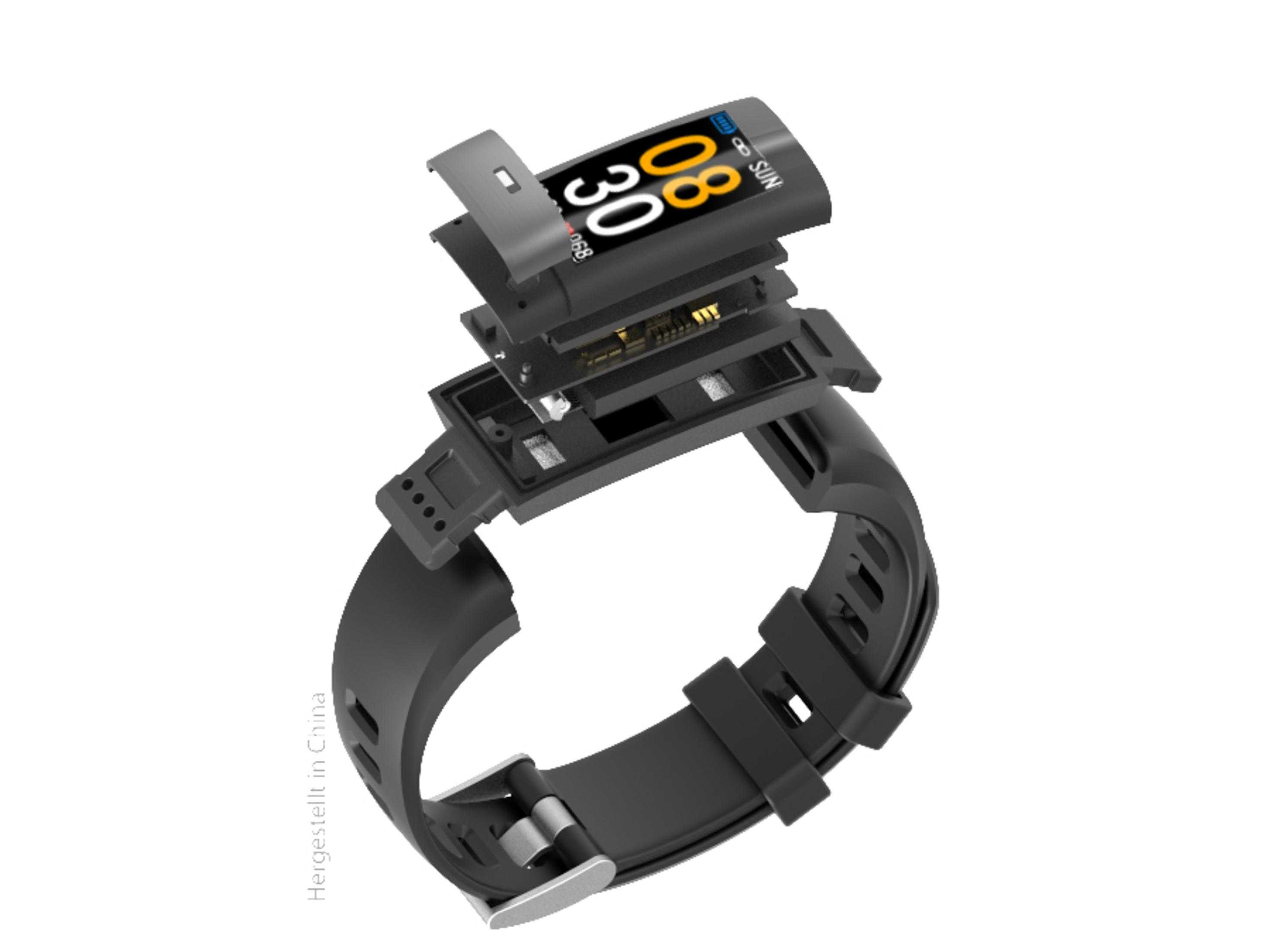 620 Thermoplastisches Schwarz ECG 215 Smartwatch SW SWISSTONE BLACK Polyurethan, mm,