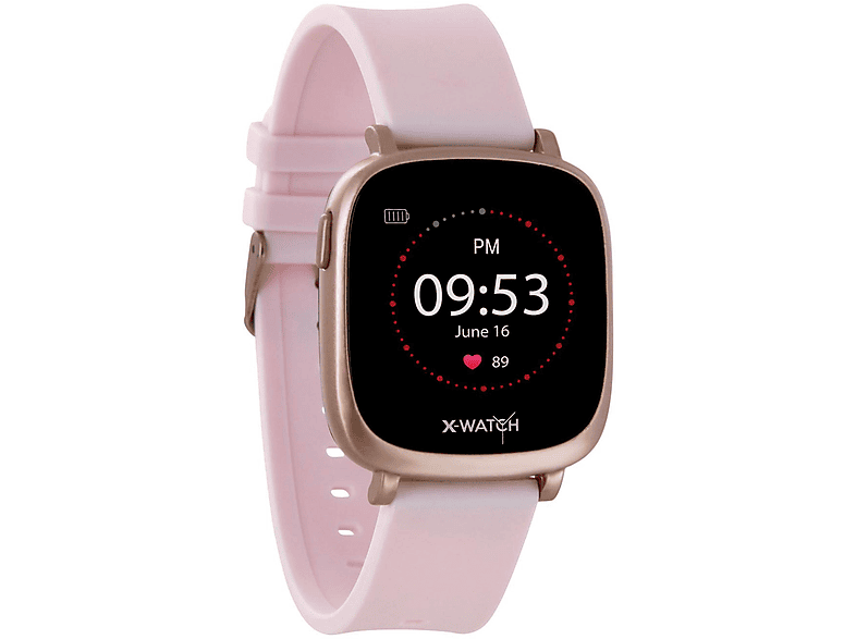 X-WATCH 54039 IVE mm, Polycarbonat 247 20 Rosé XW ROSE x Smartwatch Silikon, Gold Gehäuse: Gold/Armband: URBAN FIT Rosé