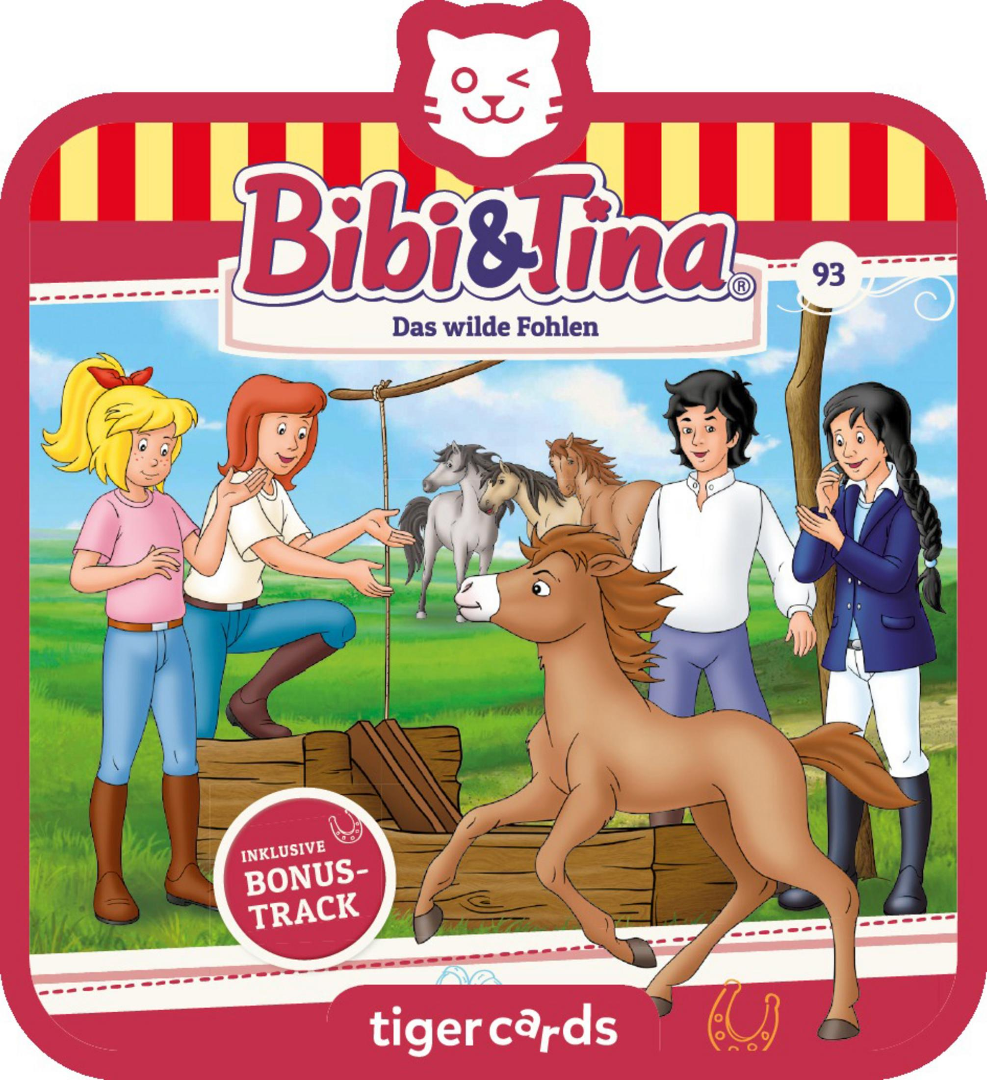 Bibi & Tina Tiger Cards Box mit Comicfiguren und einem Pferd.