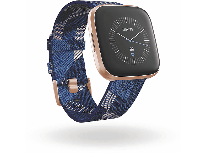 FITBIT VERSA 2 SE (NFC) NAVY & PINK WOVEN Smartwatch Aluminium Gewebe, S, L, Navy/Pink