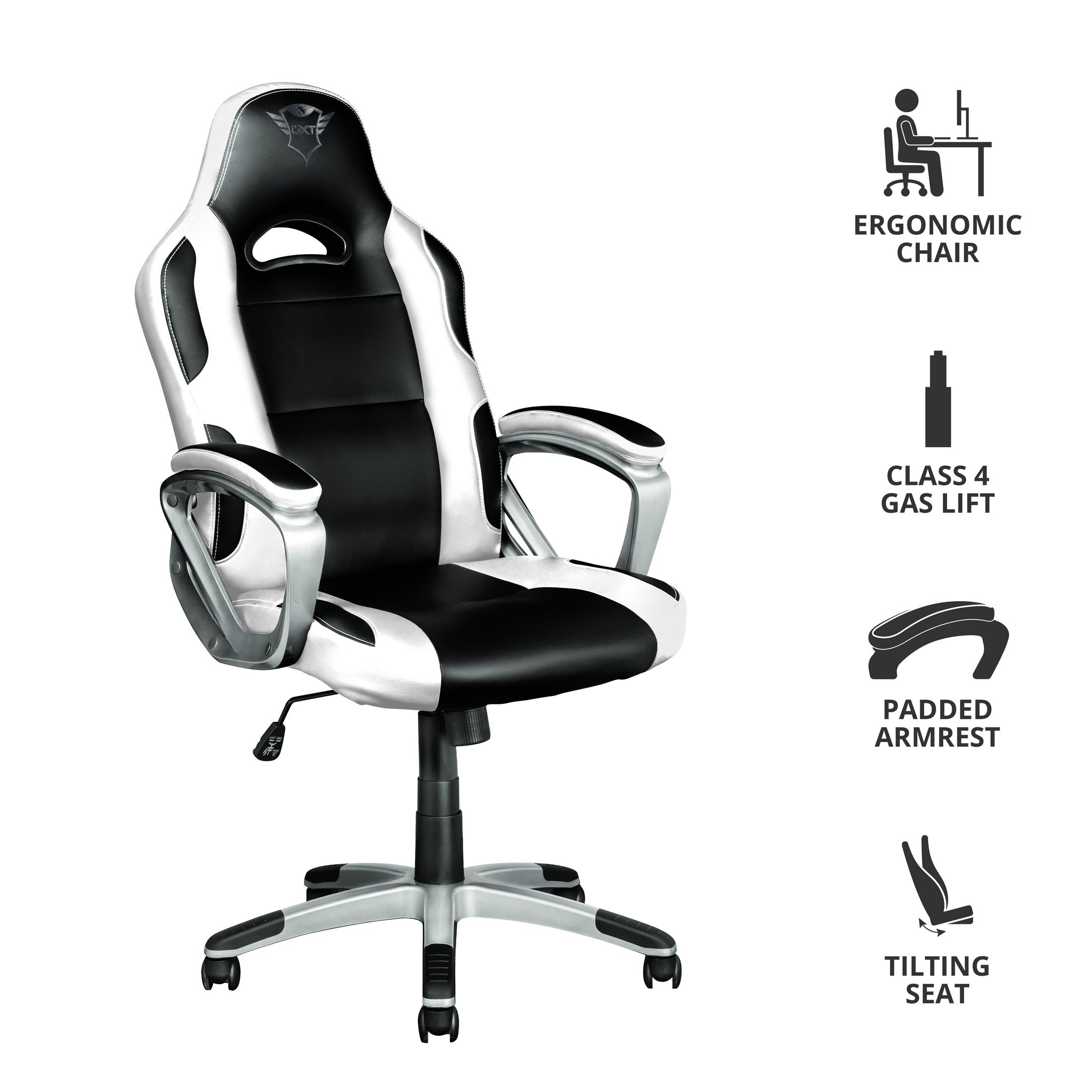 CHAIR RYON Gaming Weiß/Schwarz 23205 Stuhl, WHITE GXT GAMING TRUST 705W