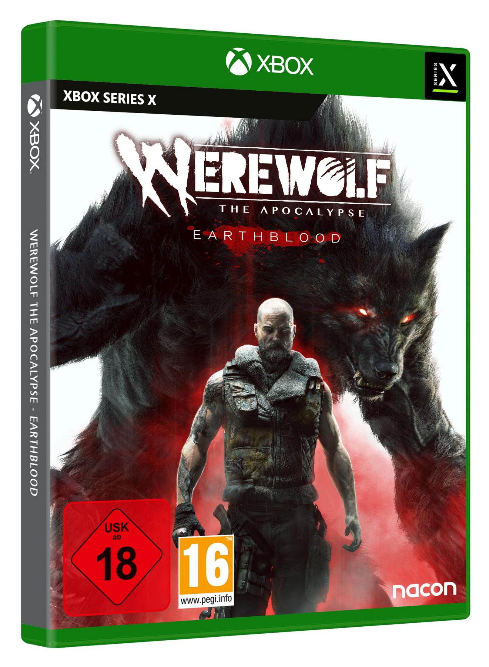 Werewolf: The Apocalypse-Spielcover, wie zuvor, mit grünem Rand und mehr Kontext.