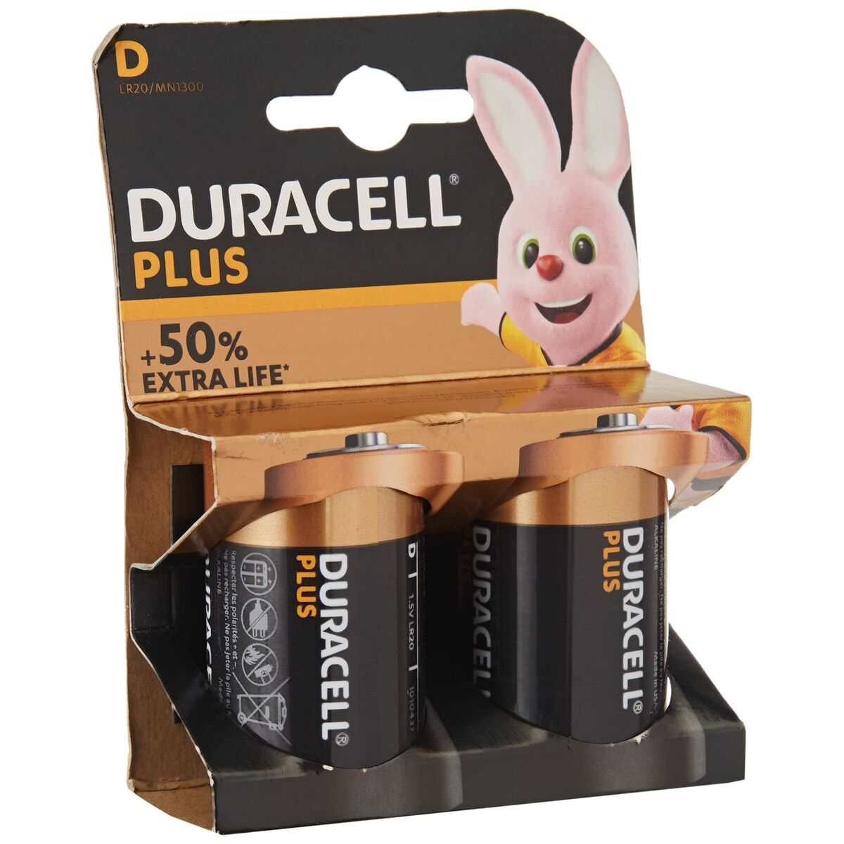 DURACELL 019171 POWER-D Volt Batterie, K2 Alkaline, 2 D MN1300/LR20 Stück 1.5