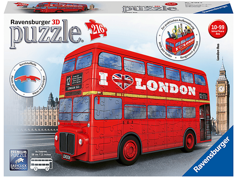 3D RAVENSBURGER Mehrfarbig 12534 BUS Puzzle LONDON