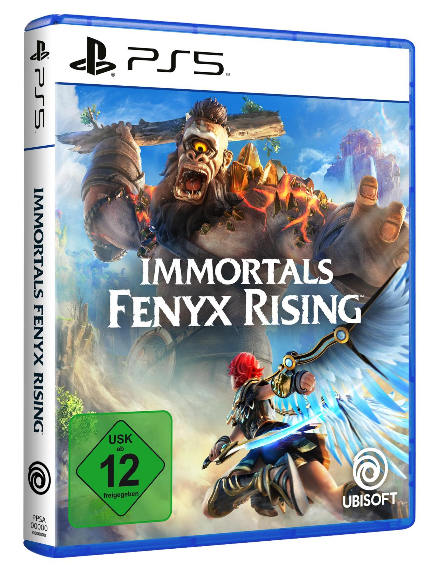 PS5-Spielbox für Immortals Fenyx Rising mit einer Fantasy-Szene.