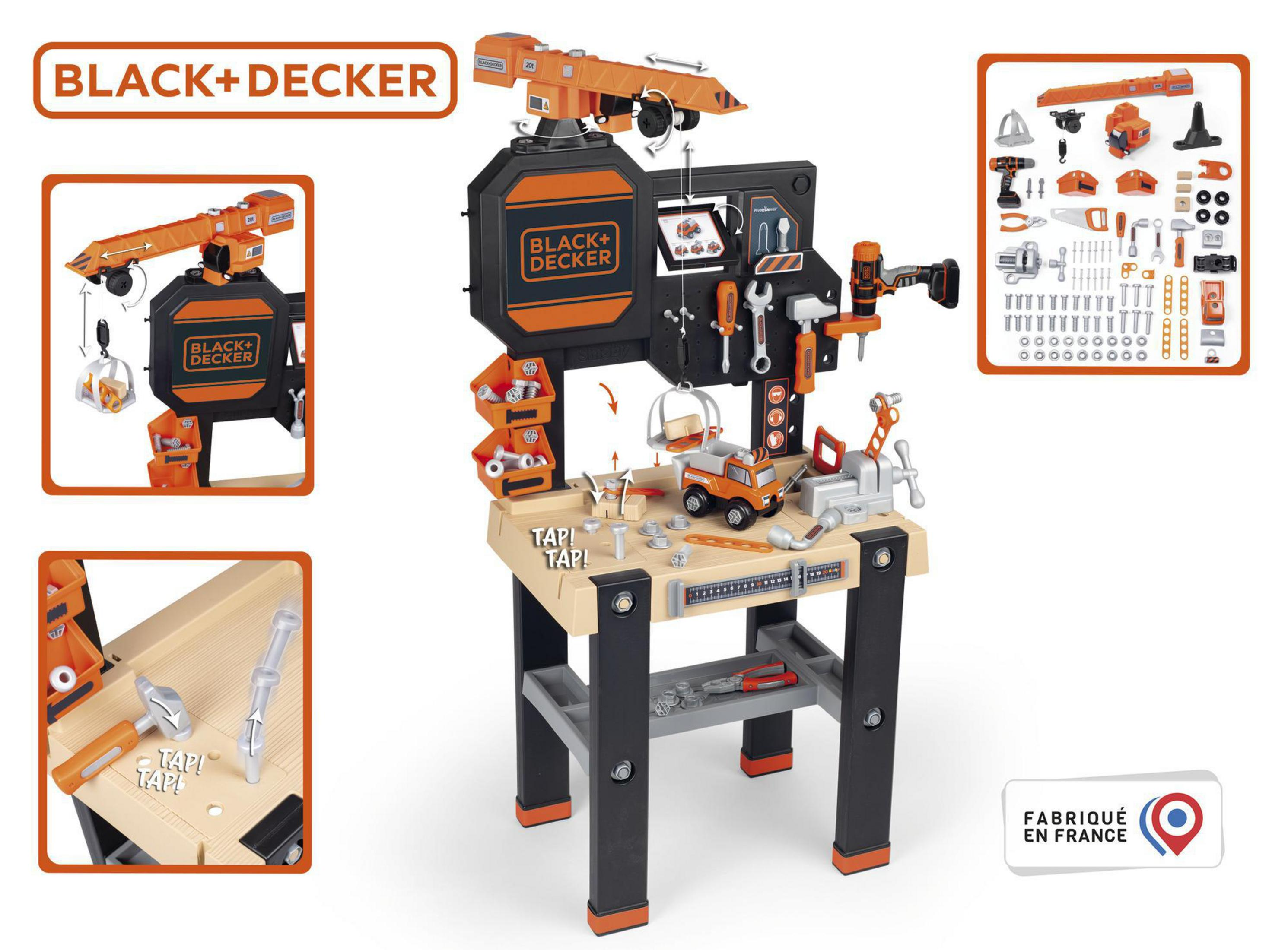 Spielzeugwerkbank WERKBANK KRAN Mehrfarbig BLACK+DECKER SMOBY MIT 360731