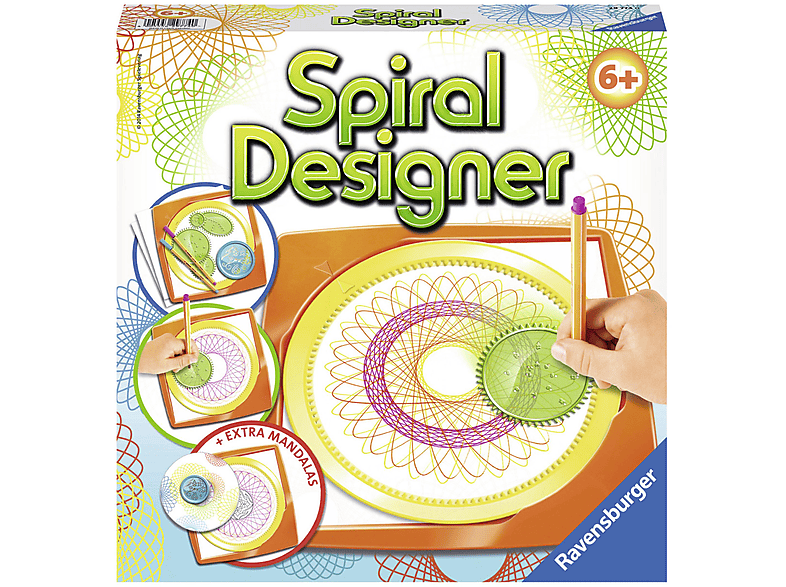 Ravensburger - Spiral - Junior Spiral Designer - Dessin - Apprendre à Dessiner - Crayons de Couleur Inclus - Activité créative - Dès 4 Ans - 29699 - Version française