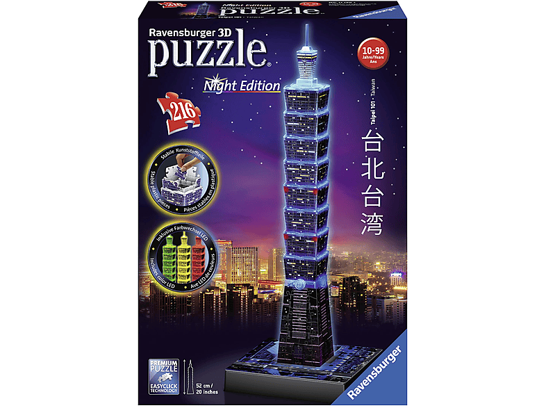 RAVENSBURGER 11149 TAIPEI BEI Puzzle NACHT 101 3D Mehrfarbig