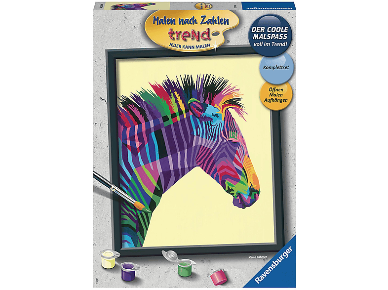 28988 Zahlen Malen RAVENSBURGER Erwachsene BUNTES ZEBRA Mehrfarbig nach