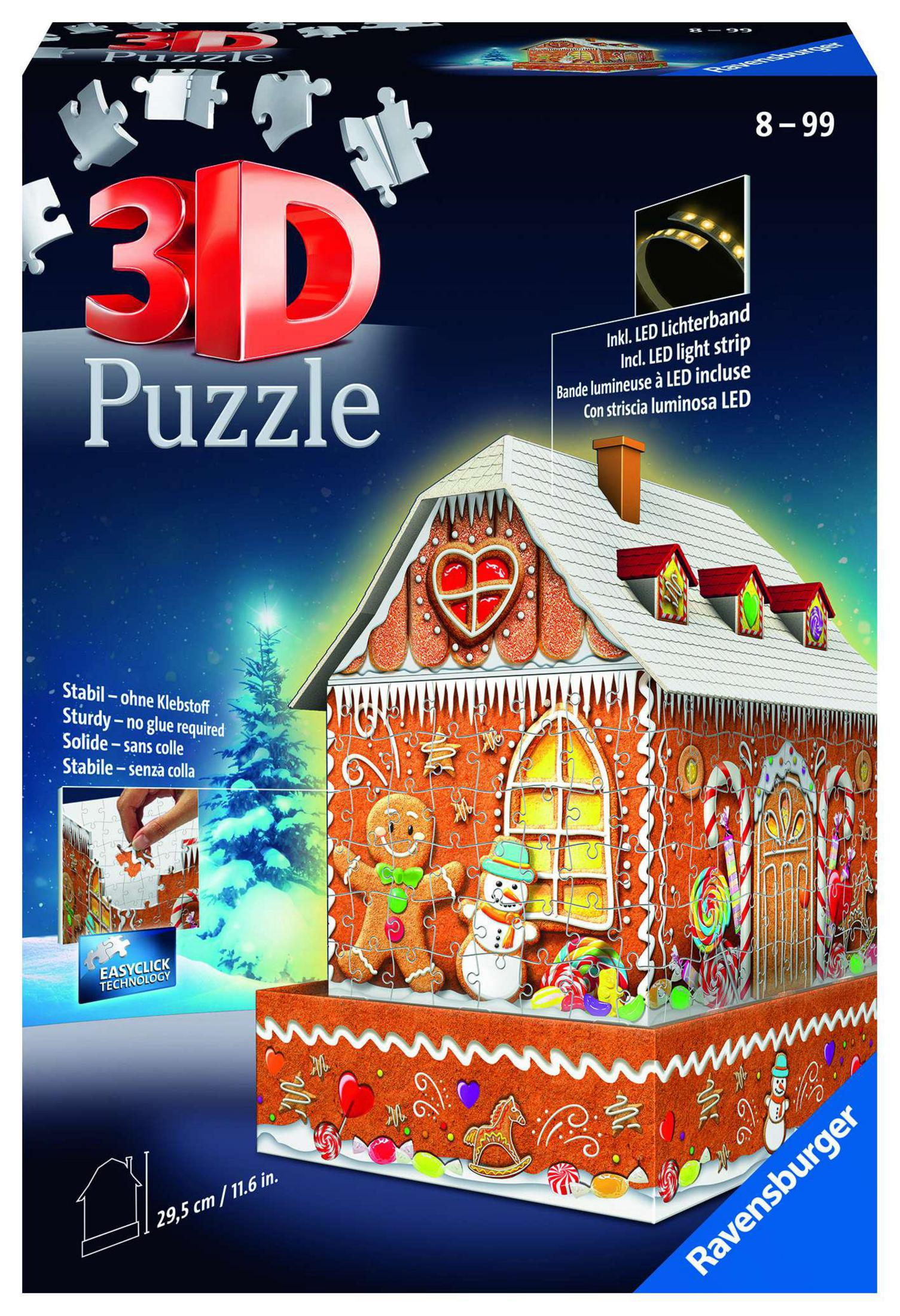 RAVENSBURGER 11237 LEBKUCHENHAUS 3D BEI Mehrfarbig Puzzle NACHT