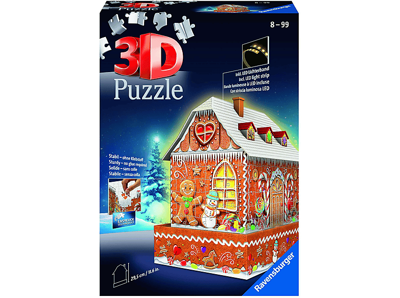 RAVENSBURGER 11237 LEBKUCHENHAUS BEI NACHT 3D Puzzle Mehrfarbig